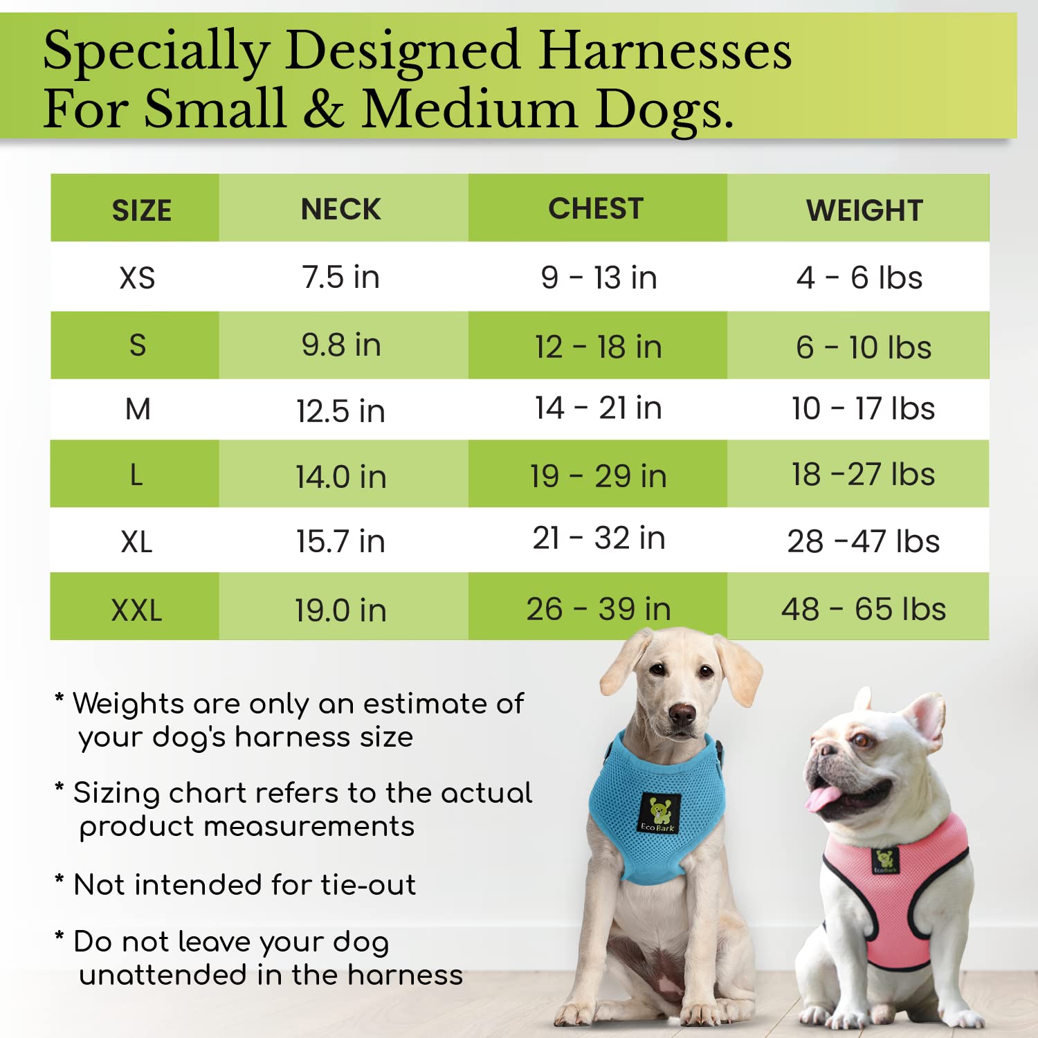 Ecobark Dog Harness - Eco-Friendly Max Comfort Harnesses - Luxurious Soft Mesh Halter - Over The Head Harness Vest- No Pull And No Choke For Large, Xl, And Xxl Dogs (Xl, Navy)
