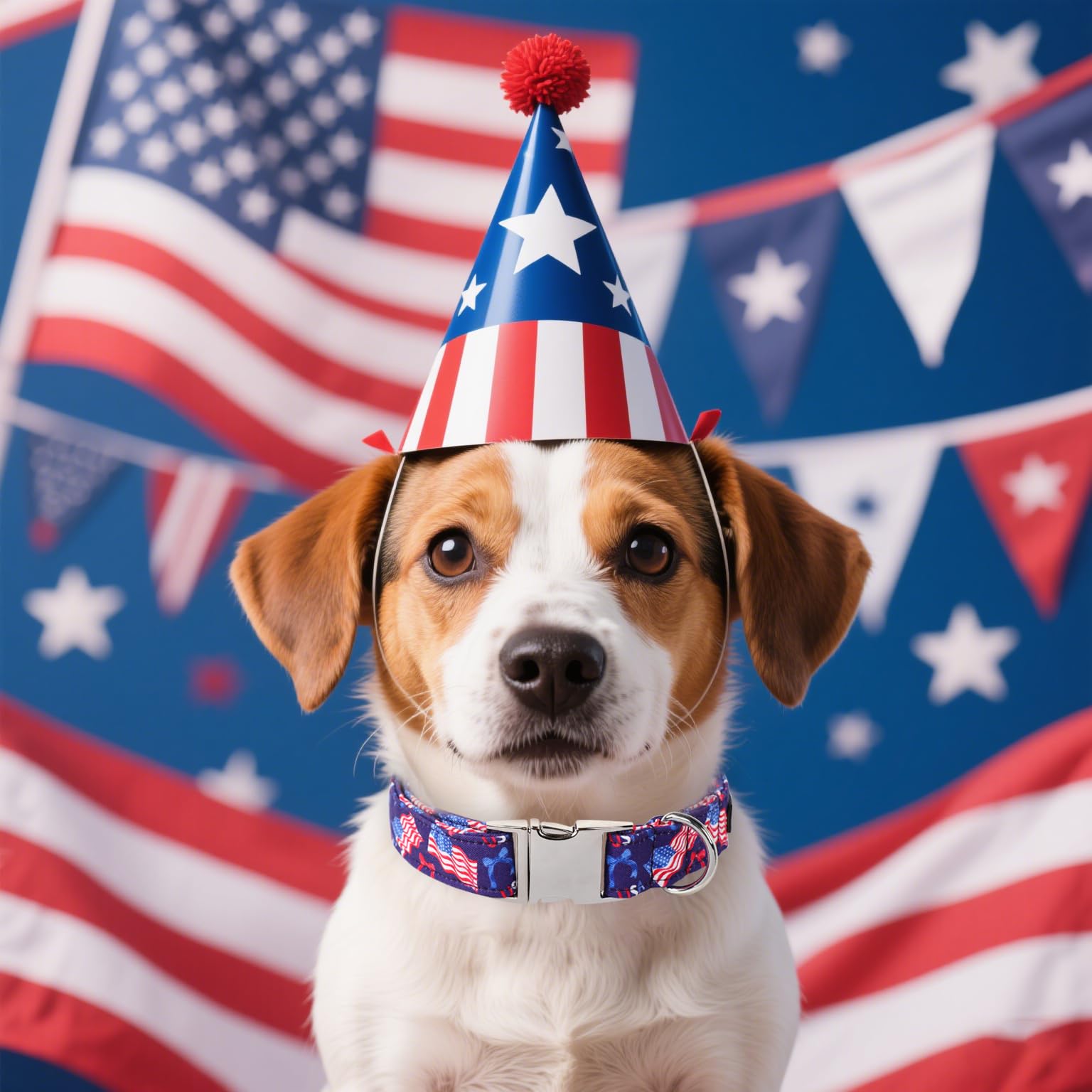Maca Bates 4Th Of July Basic Dog Collar American Flag Usa Patriotic 4 Of 7 Dogs Collars Adjustable Soft Flags Independence Day G