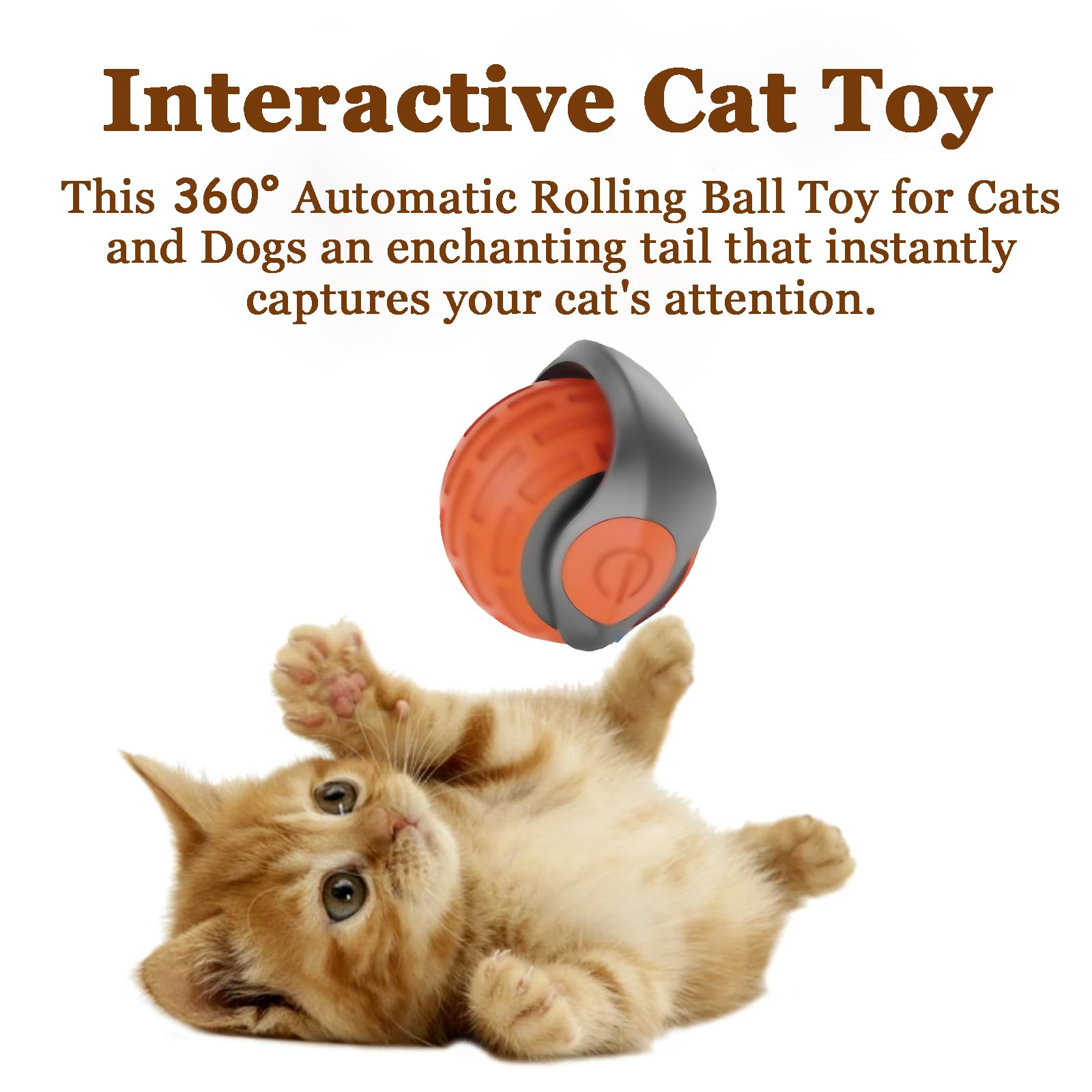 Frsba 2Pcs Cat Toy 3.0 Tail 2025 New Upgraded Pet Smart Chase Ball Interactive Cats Toy For Indoor Cats Smart Cat Ball Toy With