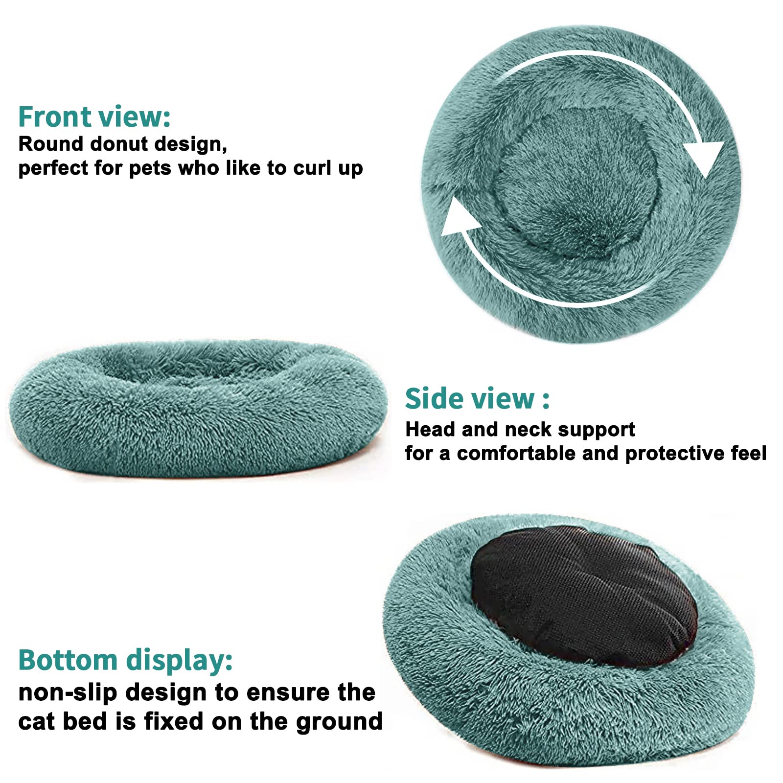 Dog Bed For Small Medium Large Dogs, 24 Inch Calming Dogs Bed, Washable-Round Cozy Soft Pet Bed For Puppy And Kitten With Slip-Resistant Bottom
