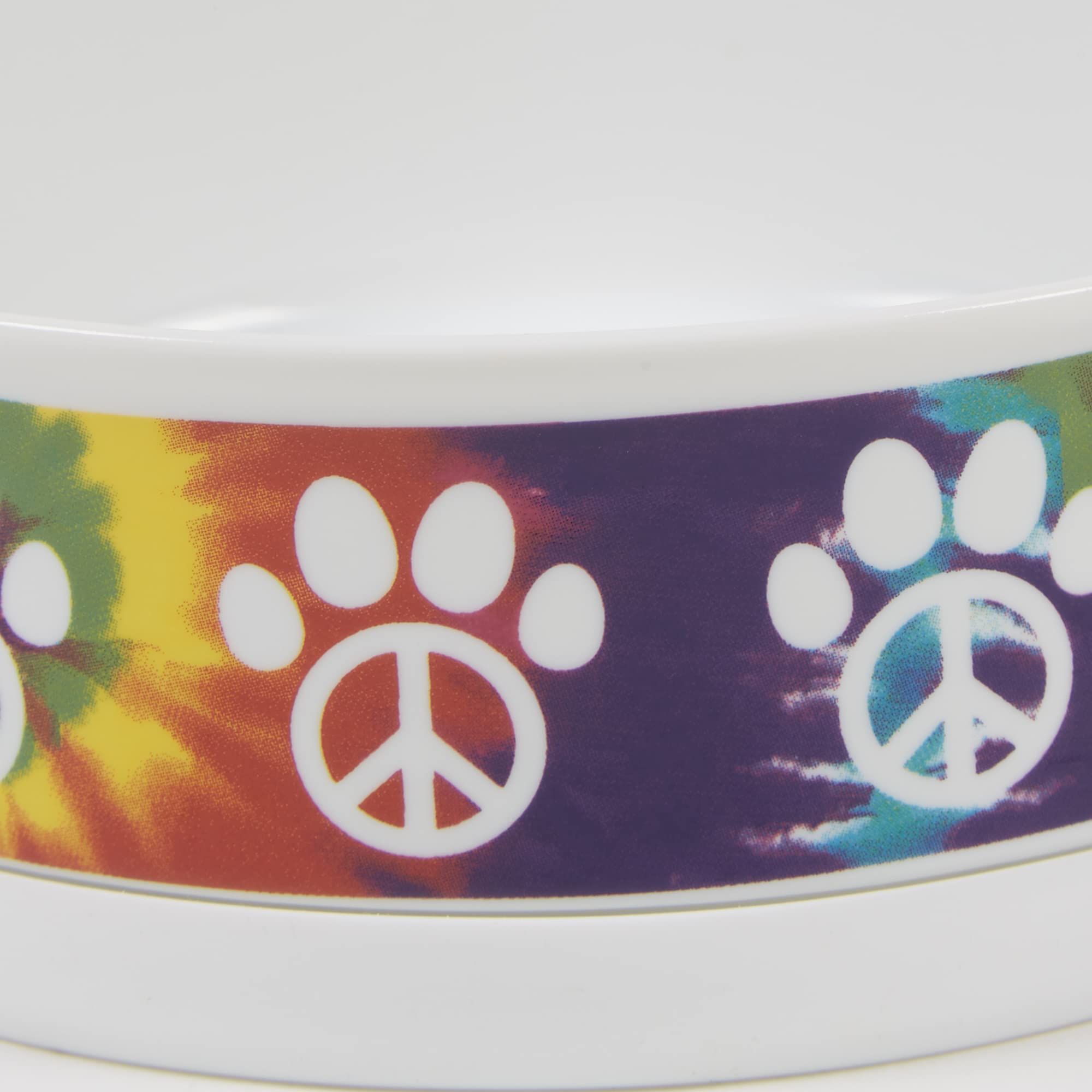 DII Pet Bowl Peace Paw, Medium 6Dx2H (Set of 2)