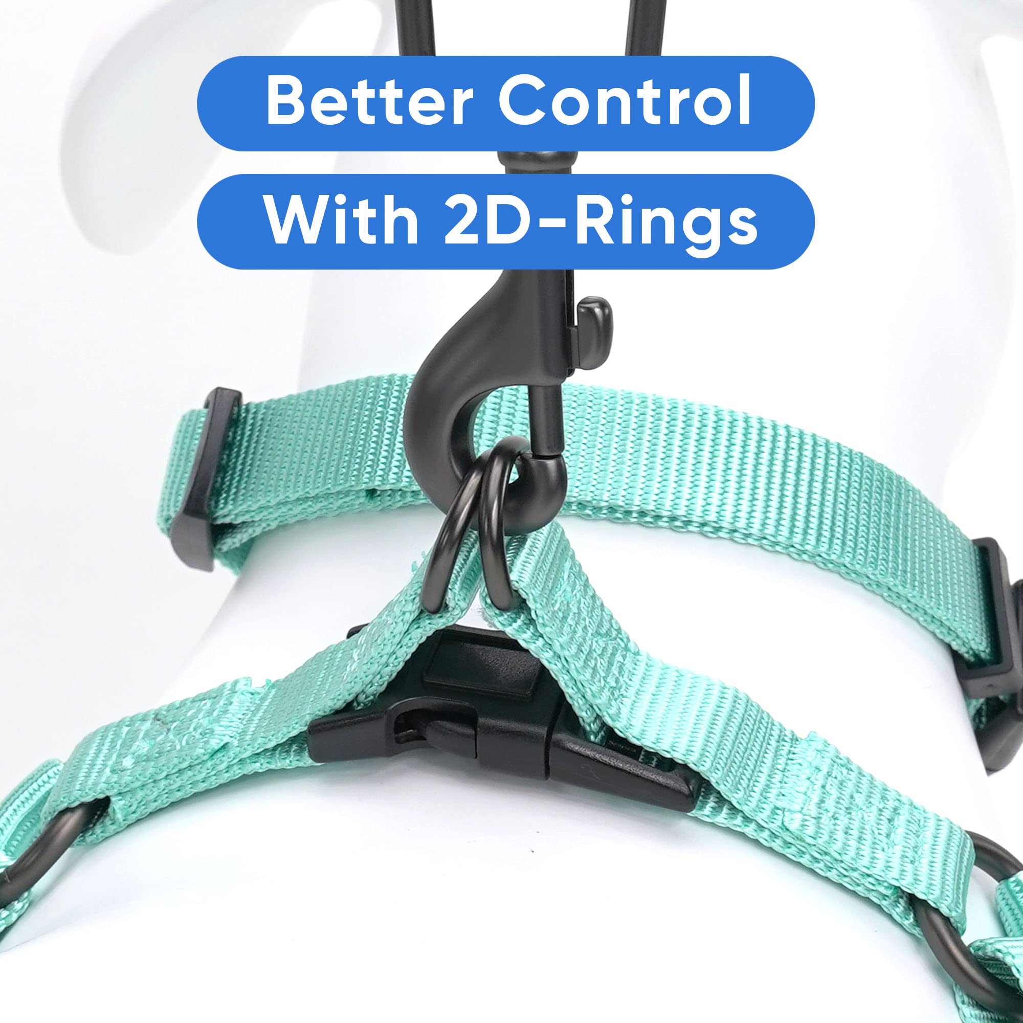 Pawtitas Step-In Dog Harness Solid Color Vest For Training & Walking, Puppy & Extra Small Dog Teal
