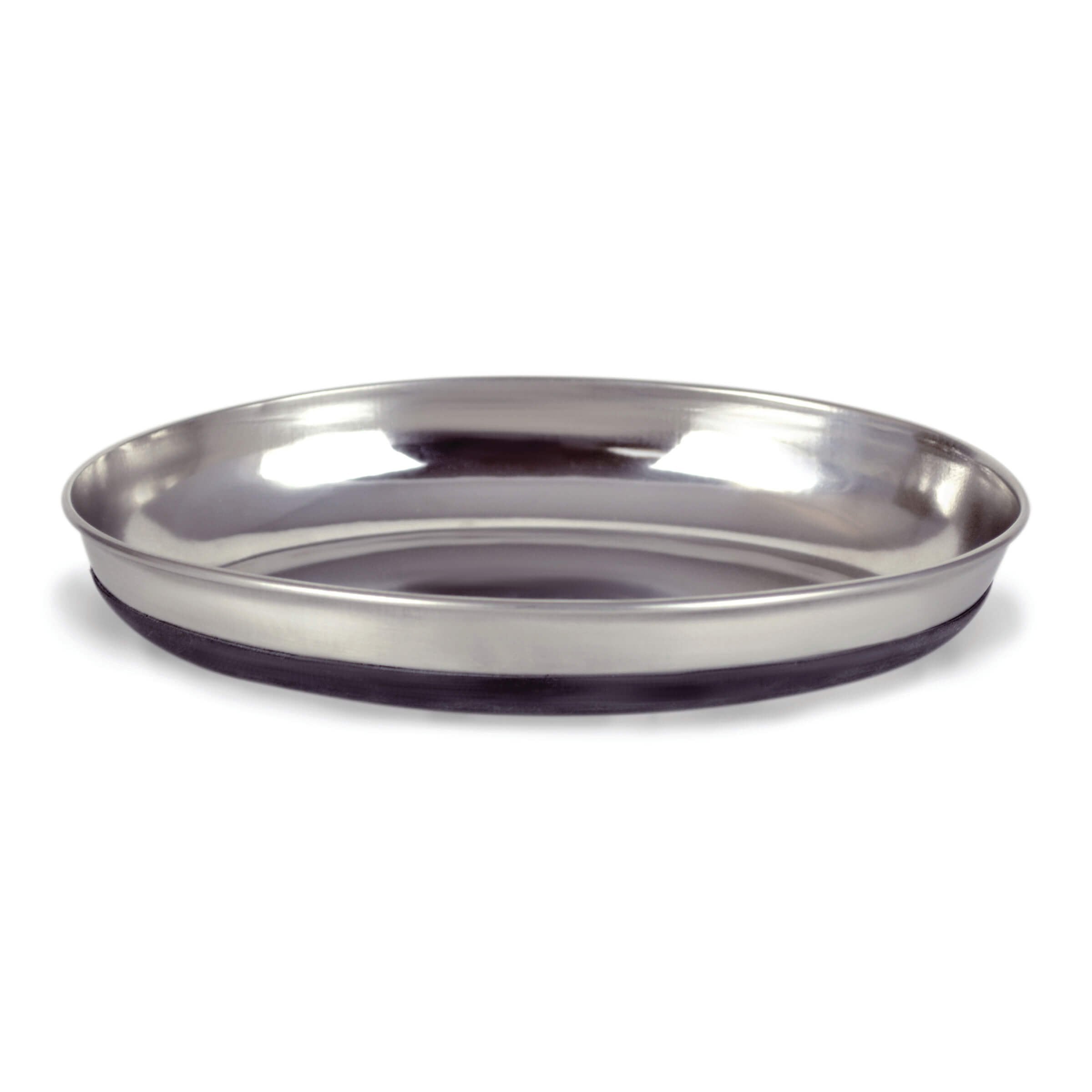 Our Pets Oval Cat Bowl, Rubber Bottom, Stainless Steel, 2 lb, Silver, Model 1400012954
