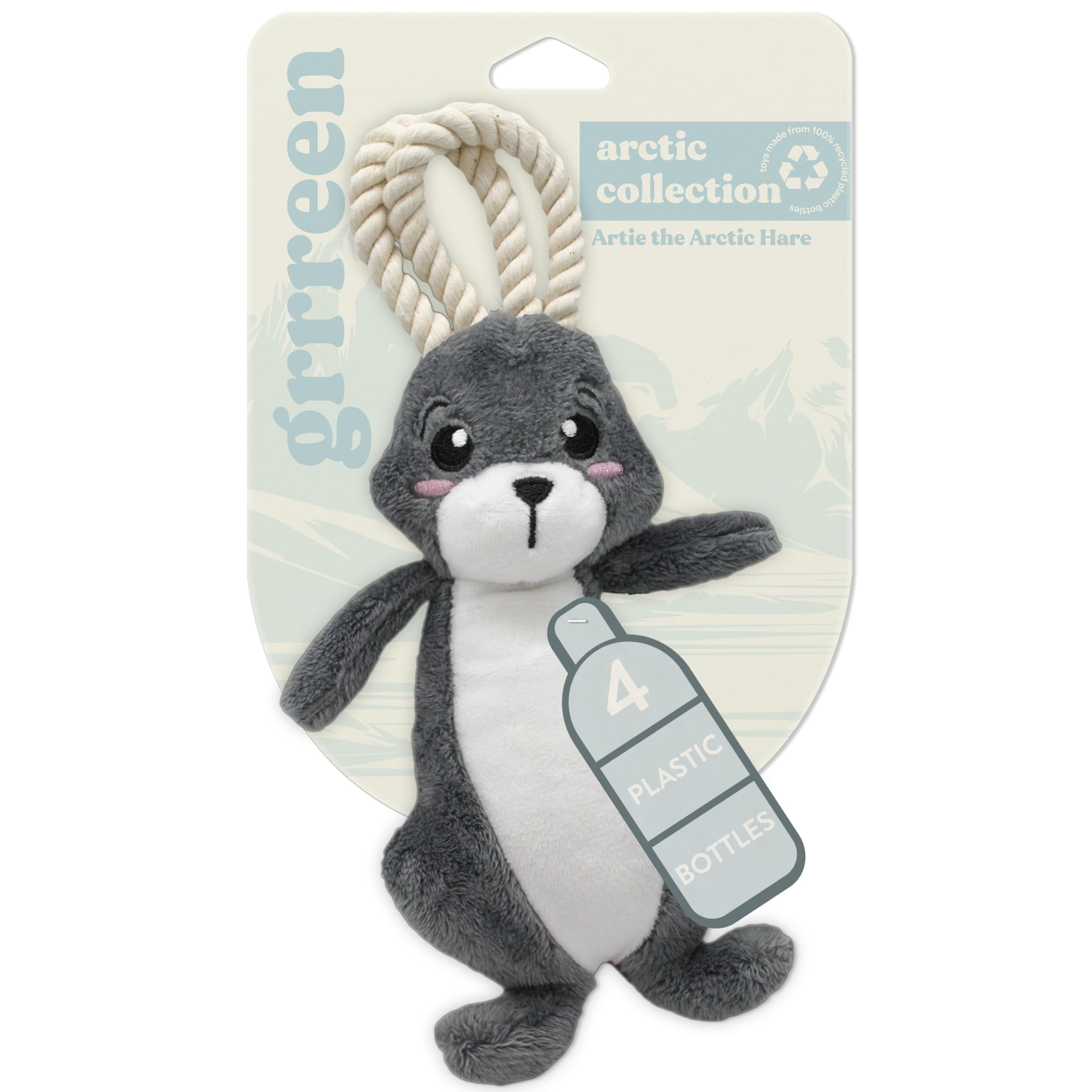 Grrreen Arctic Collection Dog Toys | Jumbo Sized Artie The Arctic Hare | Cute, Durable, & Sustainable Plush Chew Toys For Dogs 5