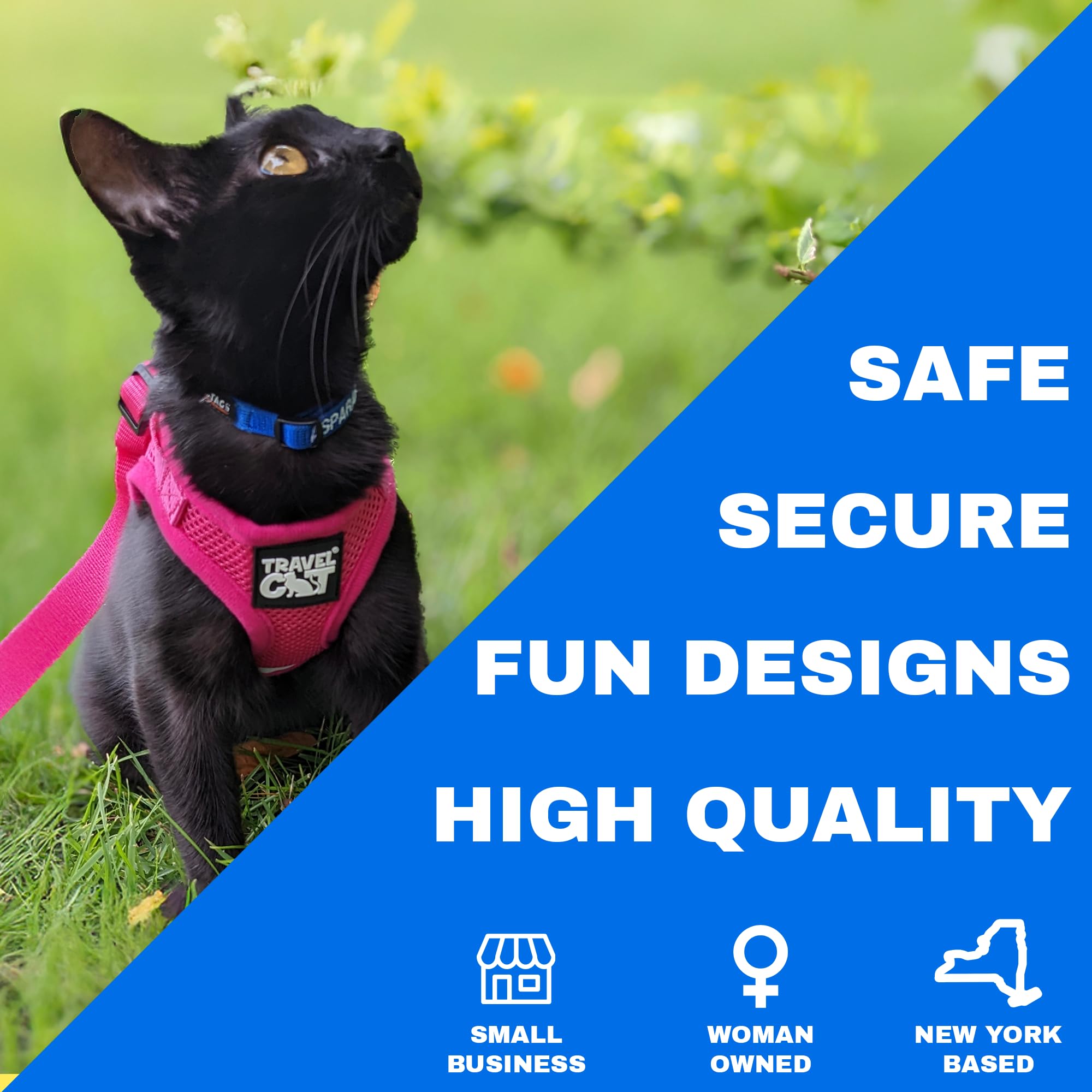 Travel Cat Harness And Leash Set - Adjustable Fit Mesh Cat Harness And Reflective Strap - Comfort Walking Vest For Kitten For Ou