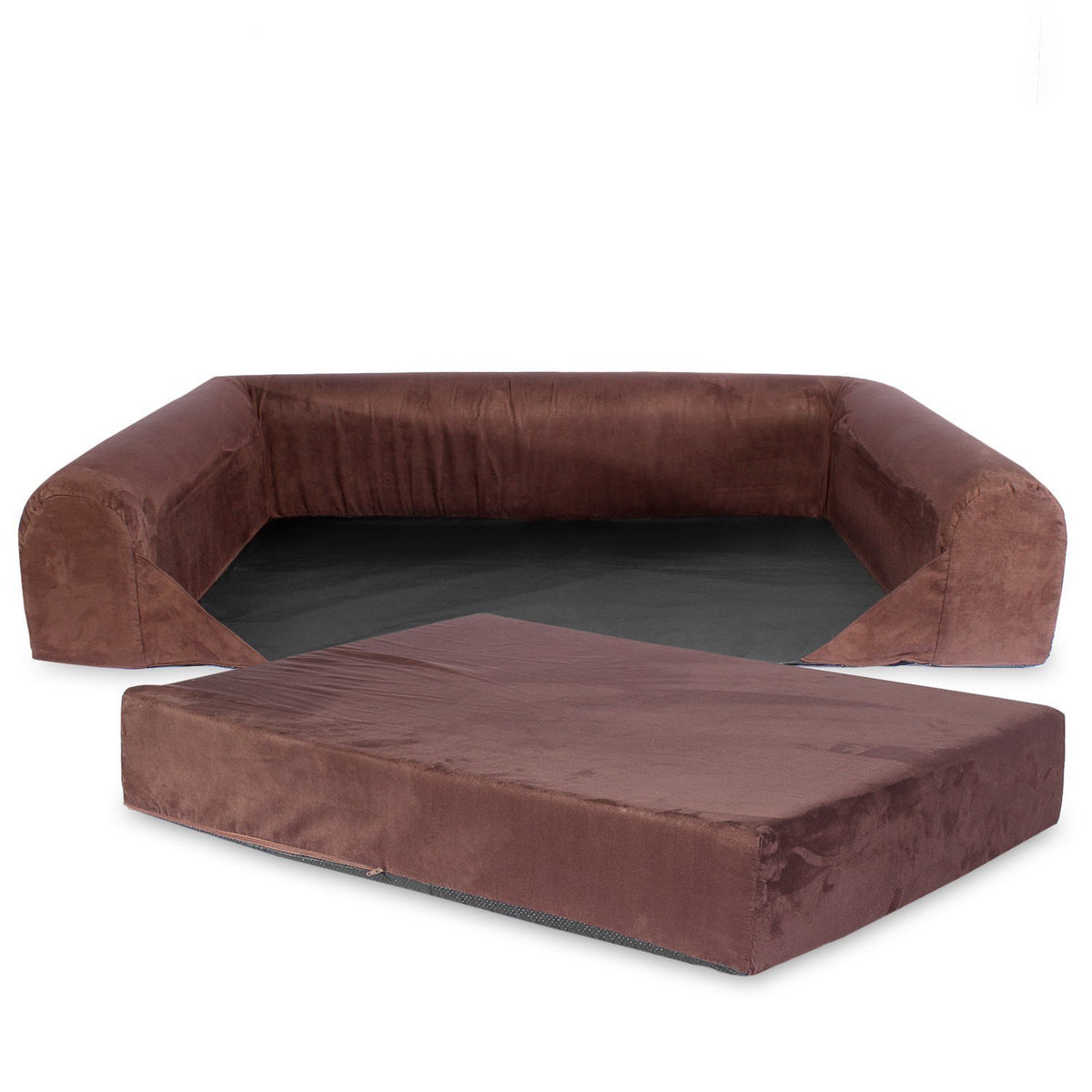 Kopeks - Replacement Cover (Only) For - Deluxe Orthopedic Memory Foam Sofa Lounge Dog Bed - Xl - Brown