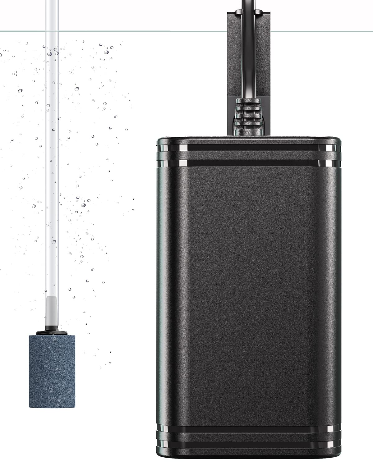 Pawfly Mini Aquarium Air Pump for 3-20 Gallon Nano Fish Tanks 15 GPH Oxygen Aerator Pump with Bracket Airline Tubing Air Stone C