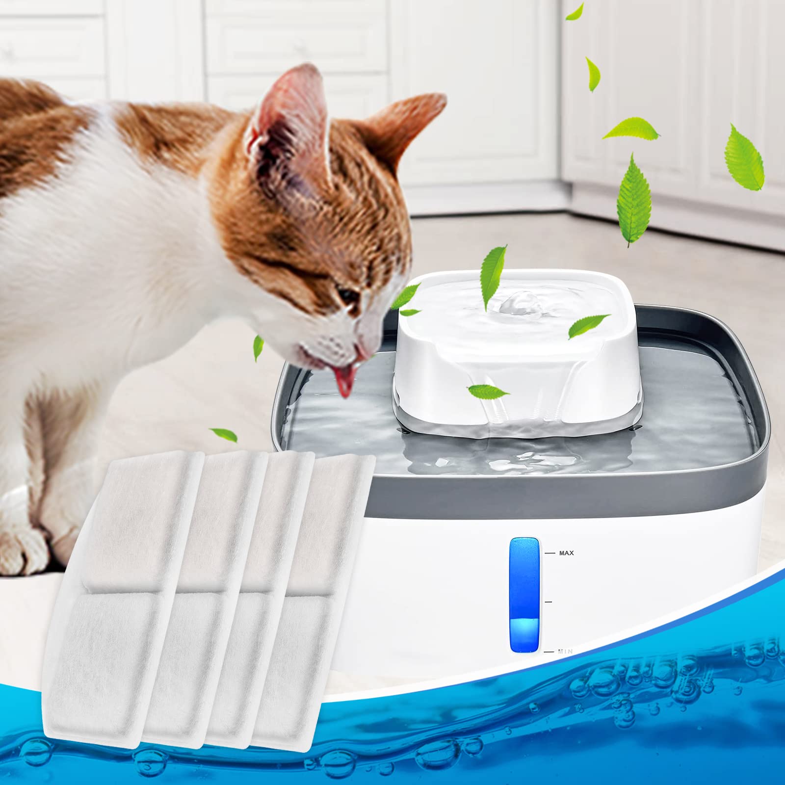 Myfatboss Pet Fountain Filter Replacement, 12 Packs Cat Water Fountain Filter, Pet Fountain Carbon Filters Compatible With 100Oz/3L Automatic Pet Fountain