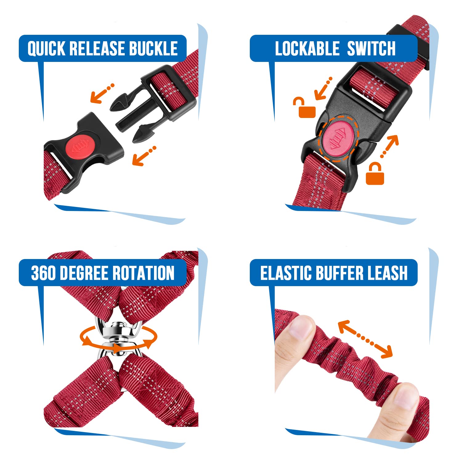 Lukovee Double Dog Seat Belt, New Dual Pet Car Headrest Restraint Safety Seatbelt No Tangle Dog Leash Duty Adjust Elastic Bungee