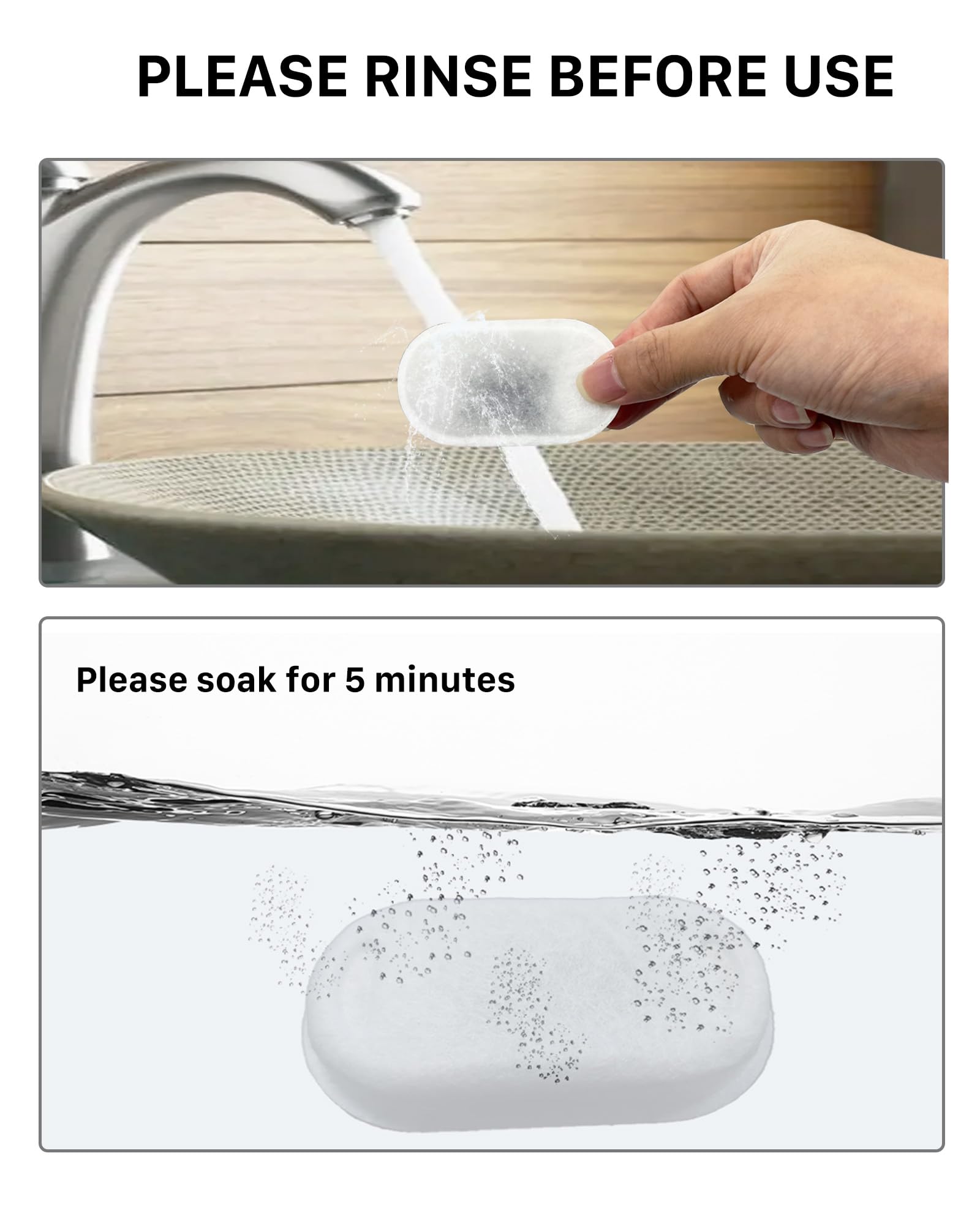 Soofpet 16Pcs Cat Water Fountain Filter - Pet Fountain Filters Replacement - Sponge And Carbon Filters For Automatic Dog Water B