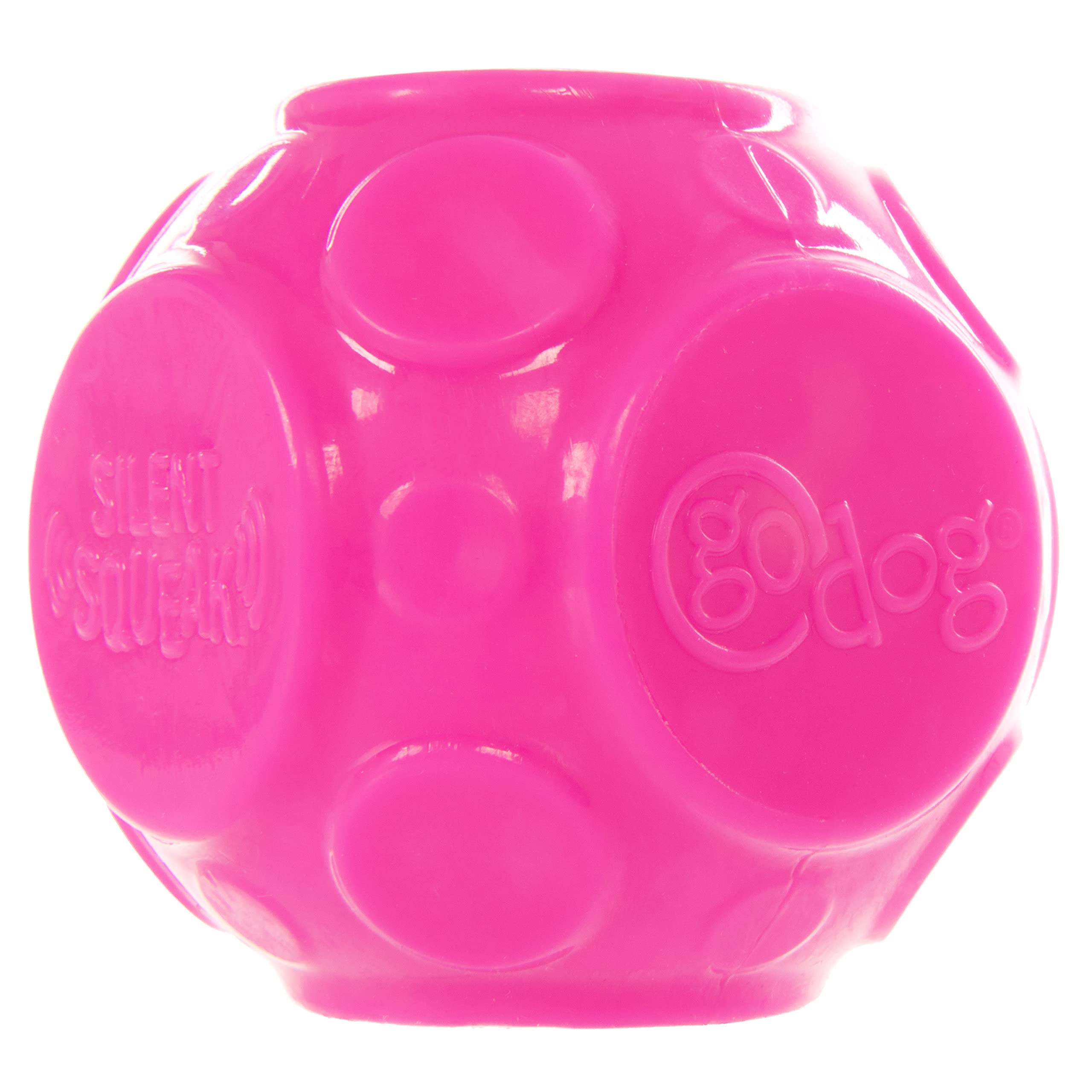 Godog 2-Pack Silent Squeak Ball Dog Toy Set, For Light To Moderate Chewers - Orange/Pink, 2-Pack