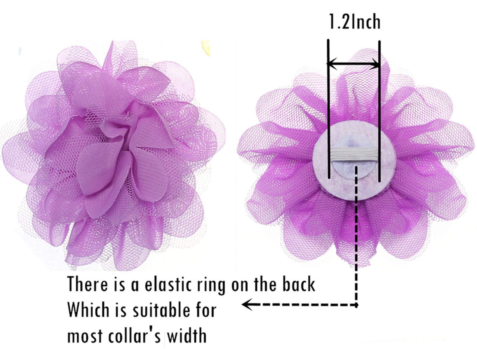 Boombone Dog Collar Flowers Accessory,Pack Of 8 Flower Charms Sliders For Dog Collars