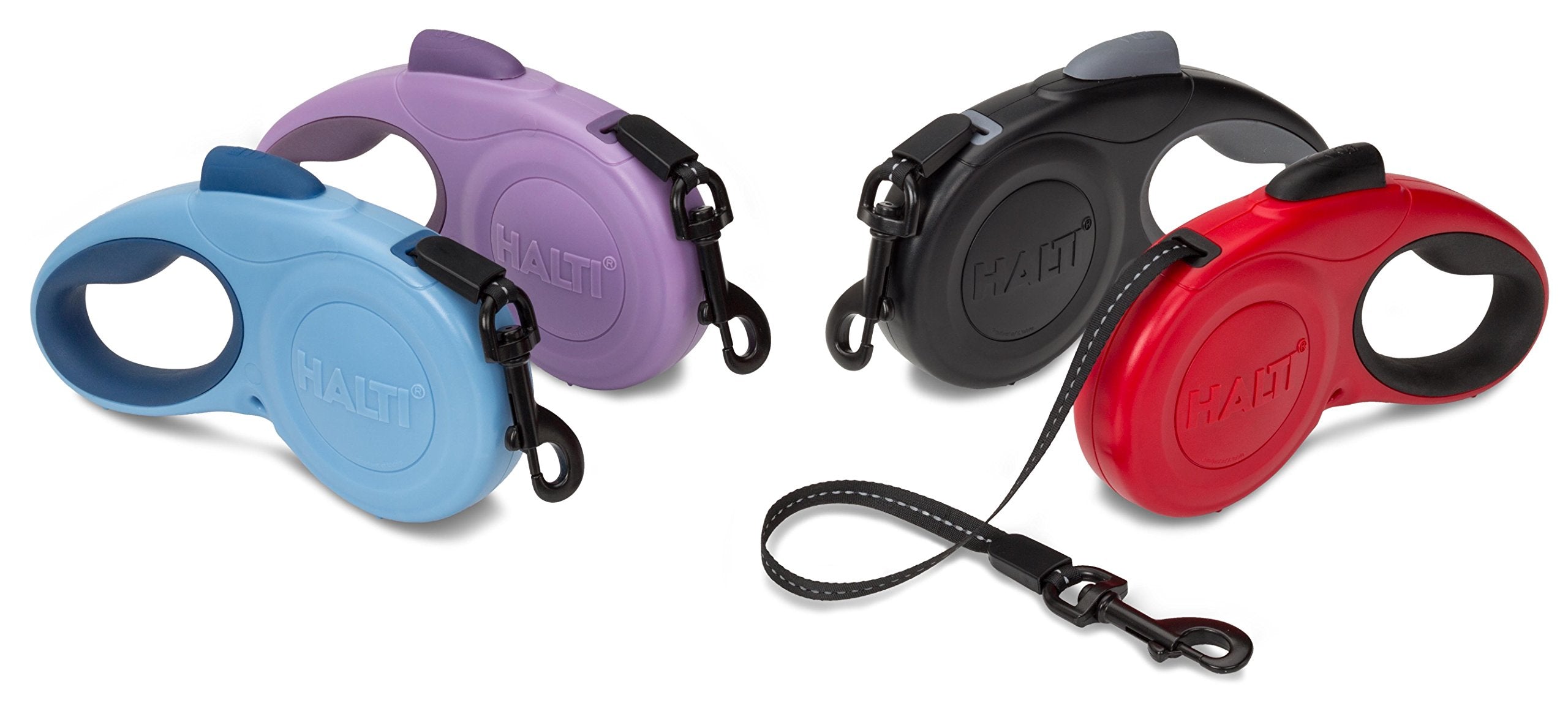 Halti Retractable Leash For Dogs - Strong & Reflective Extendable Leash, Soft Gel Grip Handle, Easy To Use Brake & Lock. Suitable For Small Dogs And Puppies (Size Small, Black, 3M)