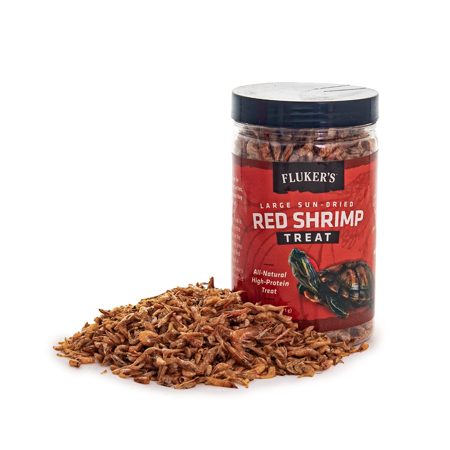 Flukers All Natural Large Sun-Dried Red Shrimp, High Protein Treats, Aquatic Turtle Food, Great for Aquatic Frogs, Tegus, Monit