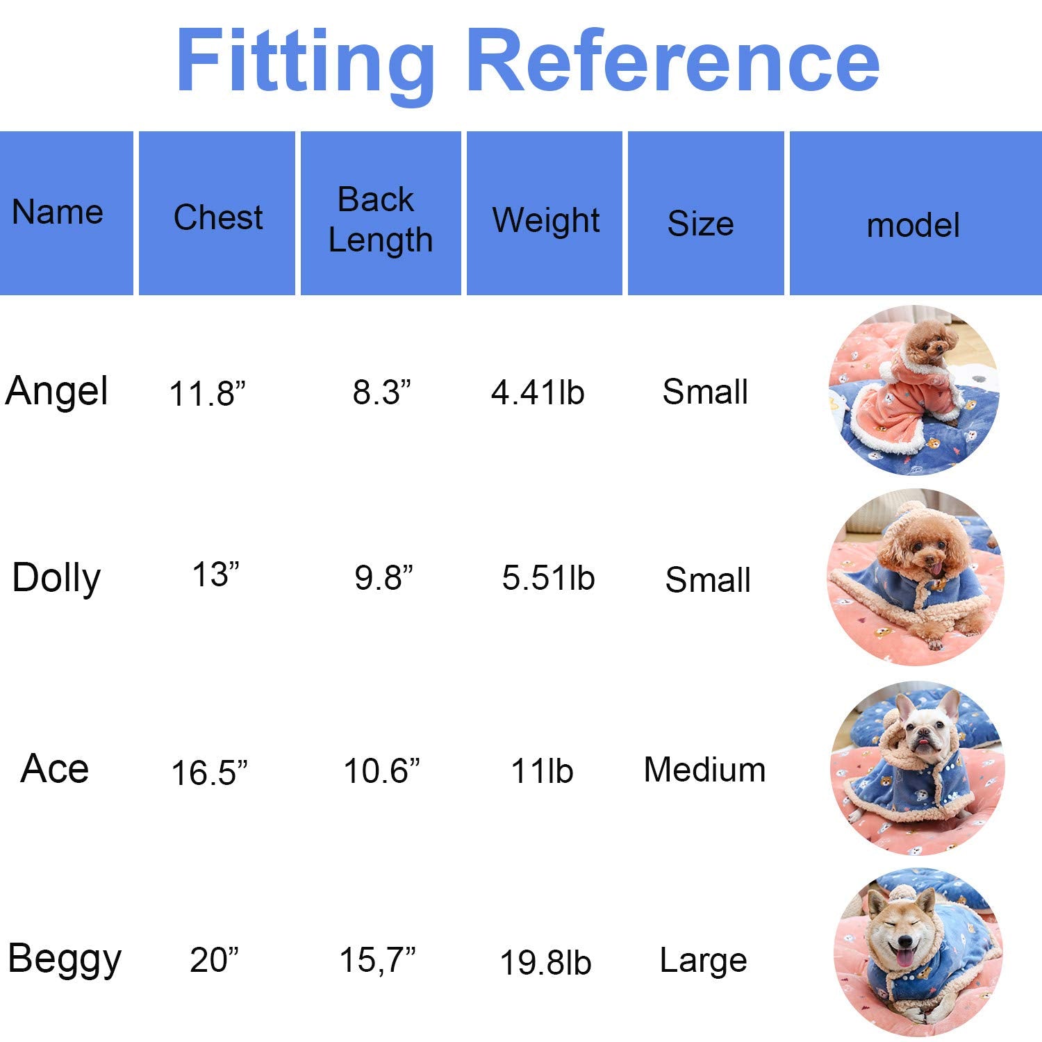 Fulvara Dog Clothes Fleece Winter Coat Warm Soft Dog Vest For Cold Weather,Flannel Blanket Throw Multi-Use Pet Apparel For Small Medium Dogs & Cats(S Blue)