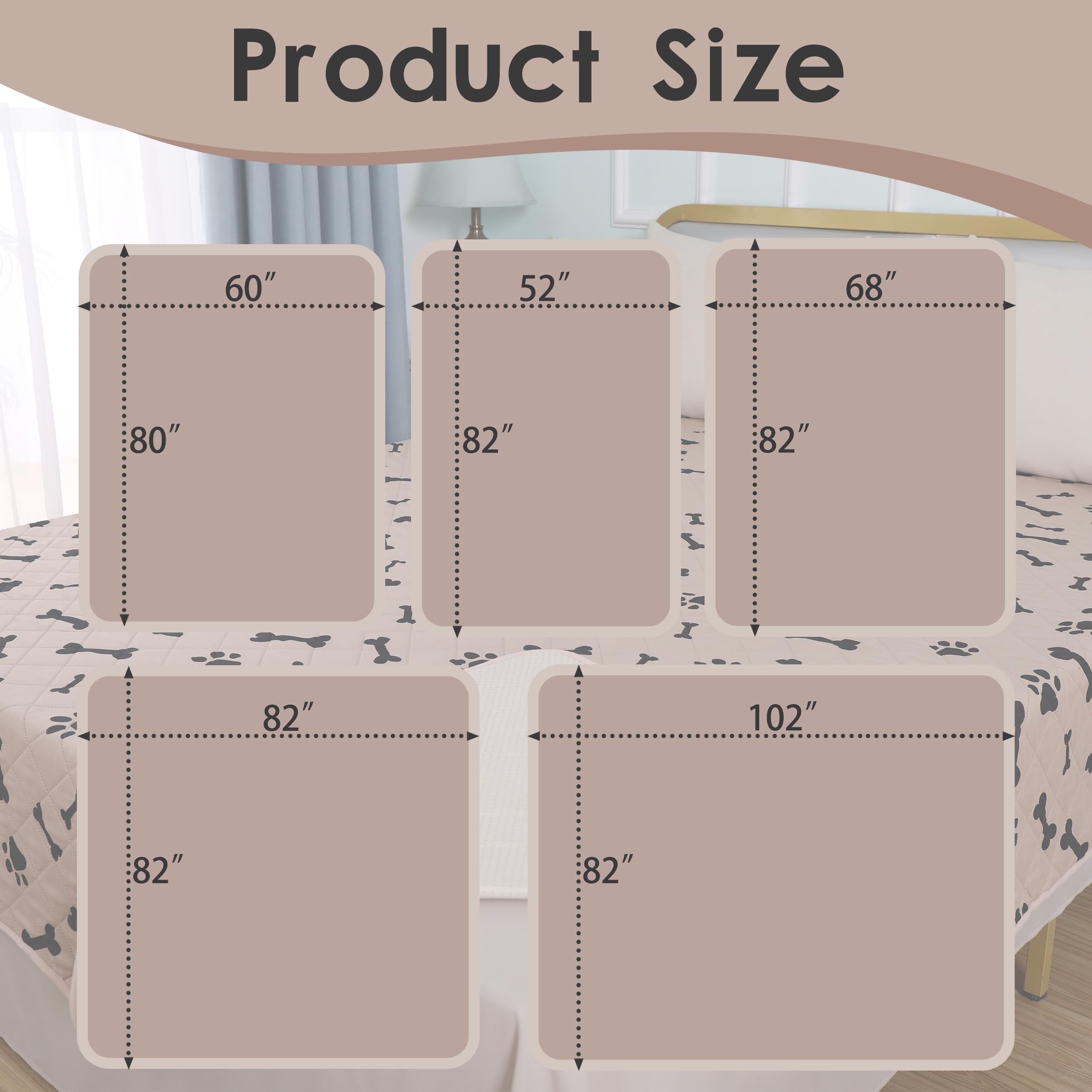 Dog Crate Pee Pads - Wahable Dog Rugs Non-Slip Puppy Pads For Small Dogs, Water Absorb Training Pads (80'' X 60'', Beige) 1 Pack