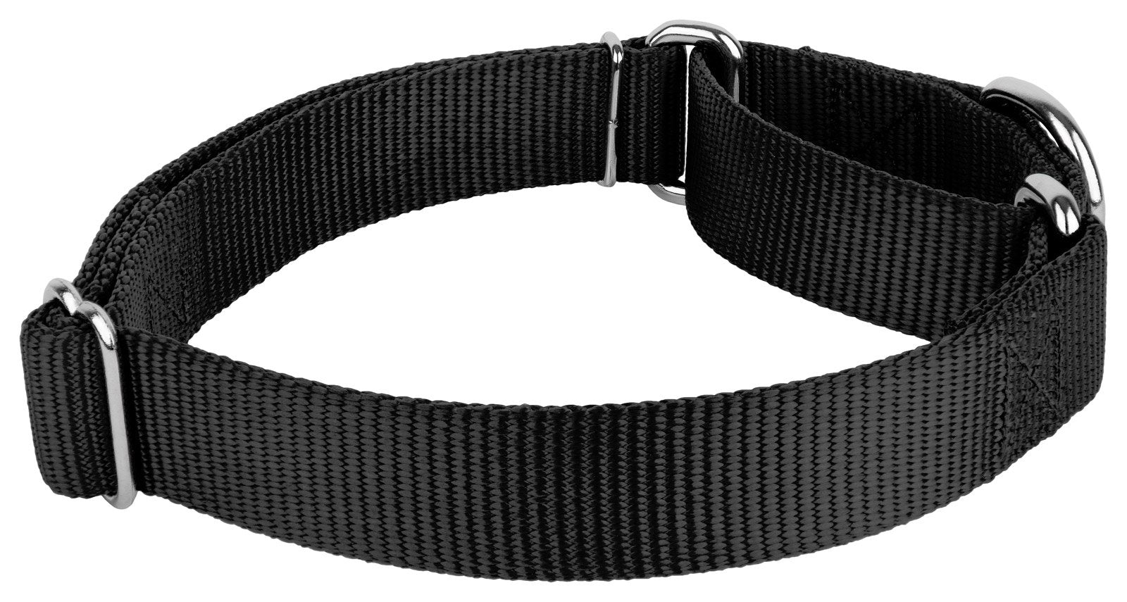 Country Brook Petz - Black Martingale Heavy Duty Nylon Dog Collar - 21 Vibrant Color Options (3/8 Inch Width, Mini)