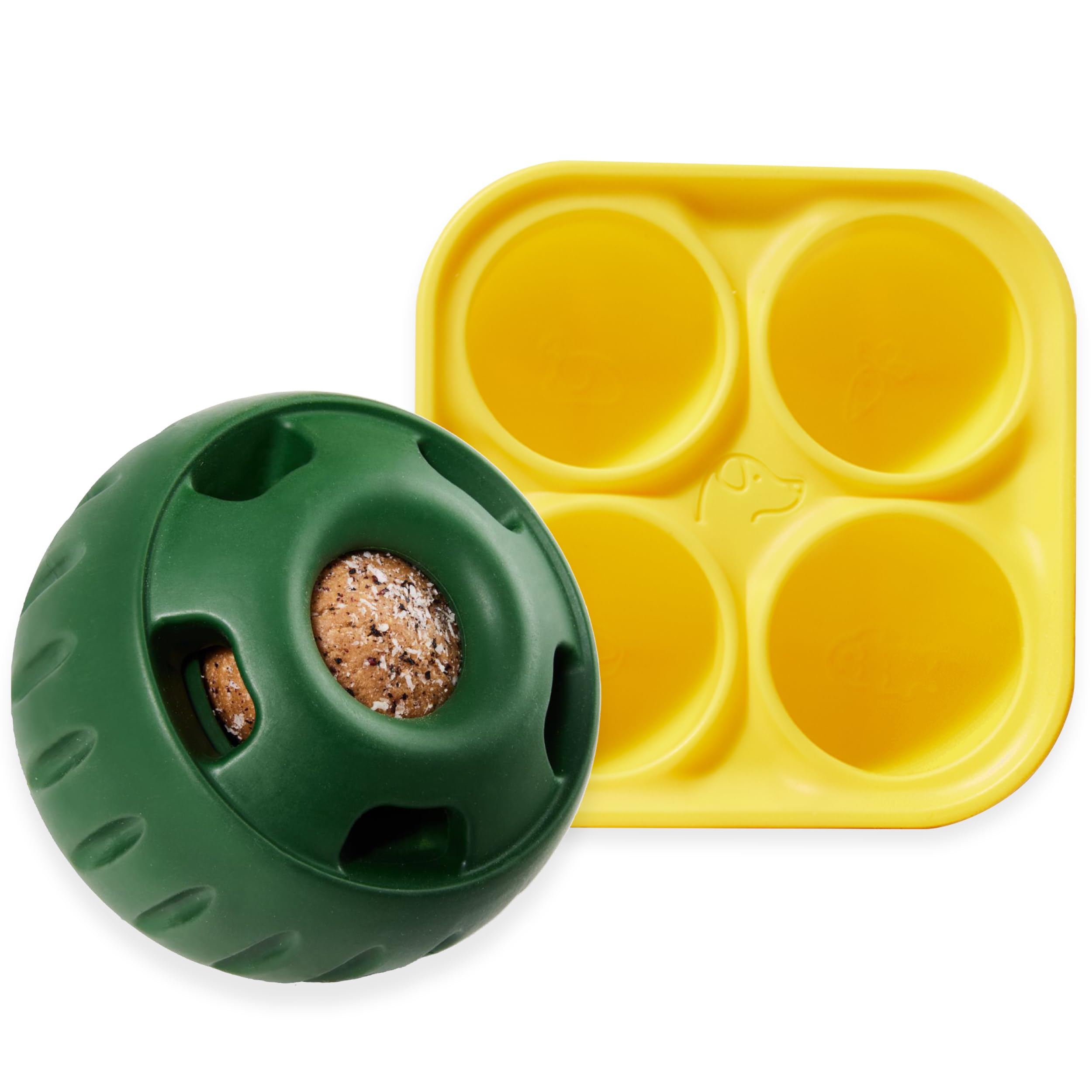 Woof Pupsicle and Treat Tray - Long-Lasting Interactive Dog Toys for Boredom and Silicone Treat Mold for Dog Treats - Reusable, 