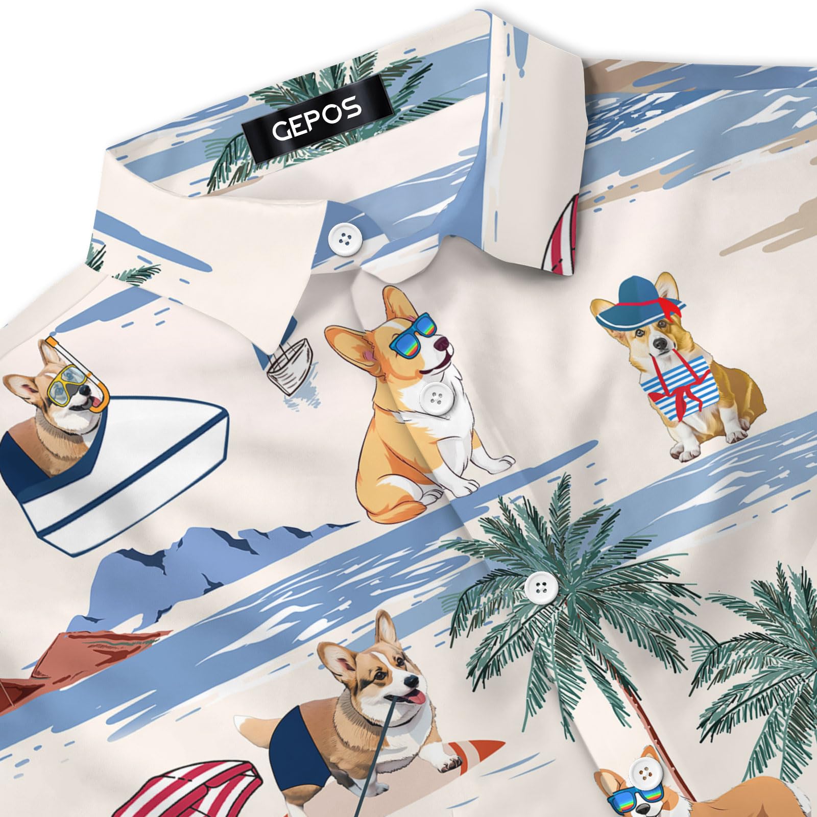 Corgi Men'S Hawaiian Shirt - Summer Beach Unisex Shirt, Dad & Men Birthday Gifts (Medium)