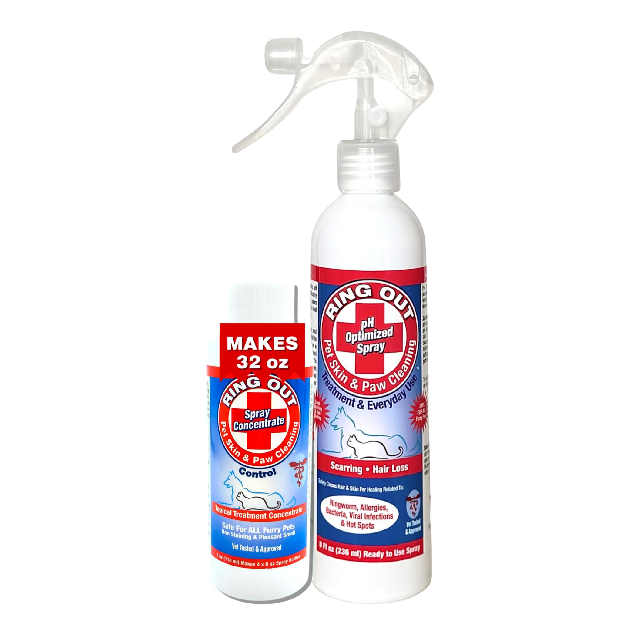 Ring Out for Pets: Control & Help Ringworm | Clean Pets Skin & Paws | Recovery & Itch Relief Calming Spray for Dog, Cat, Guinea 