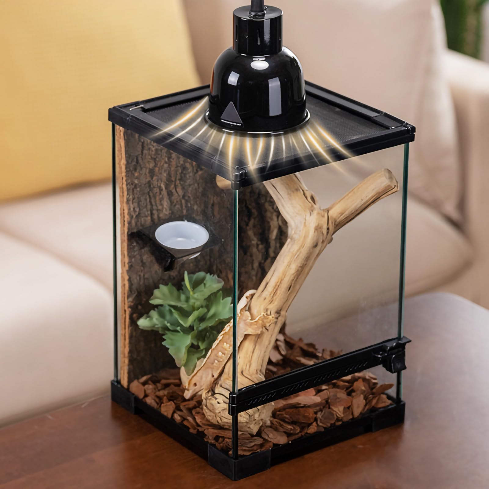 Sarufo Reptile Terrariums Tank (10 Pcs) Front Opening Door 8X8X12 Amphibian Tank Starter Kit, Suitable For Small Reptiles