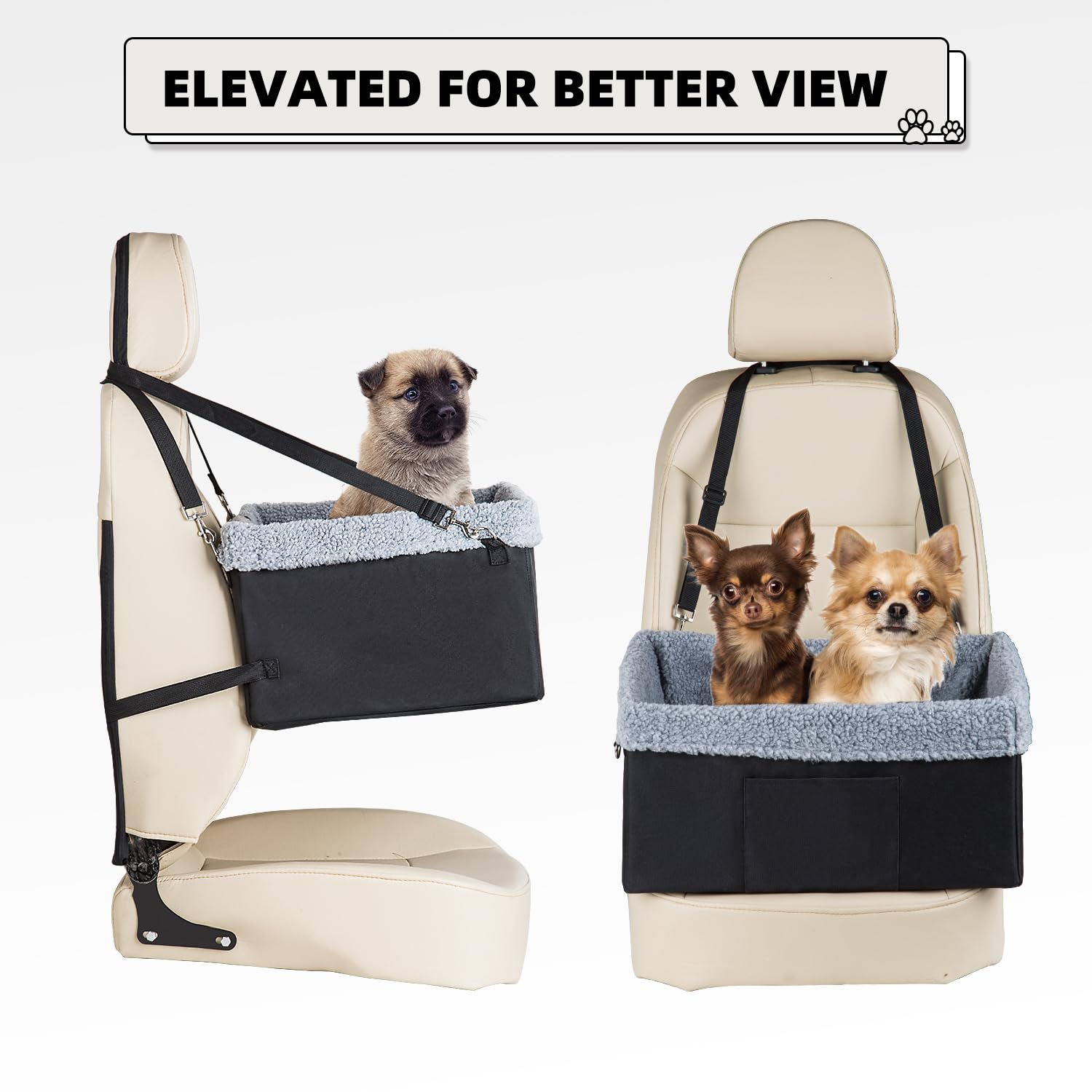 Marslabo Dog Car Seats For Small Dogs, Upgrade Dog Booster Seat With Metal Frame Construction With Double-Layer Oxford, Perfect For Small Pets Up To 20Lbs