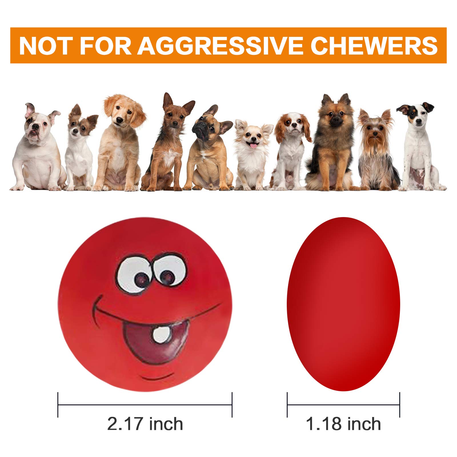 Coricorsu Dog Toy Squeaky Dog Toys Funny Face Chewing Latex Rubber Soft Fetch Play Interactive Dog Balls For Puppy Small Medium Pet Dog (6Pcs)