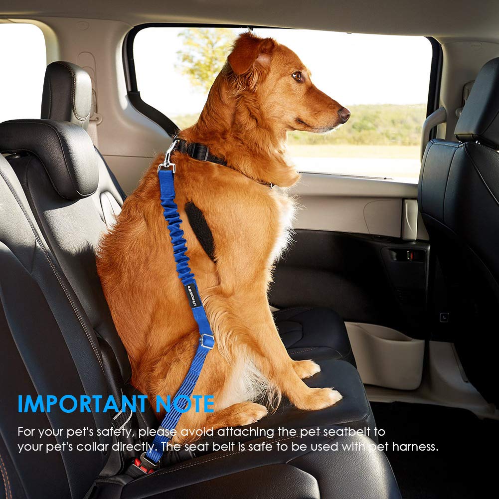Urpower Upgraded Dog Seat Belt 2 Pack Dog Car Seatbelts Adjustable Pet Seat Belt For Vehicle Nylon Pet Safety Seat Belts Heavy Duty & Elastic & Durable Car Seat Belt For Dogs, Cats And Pets