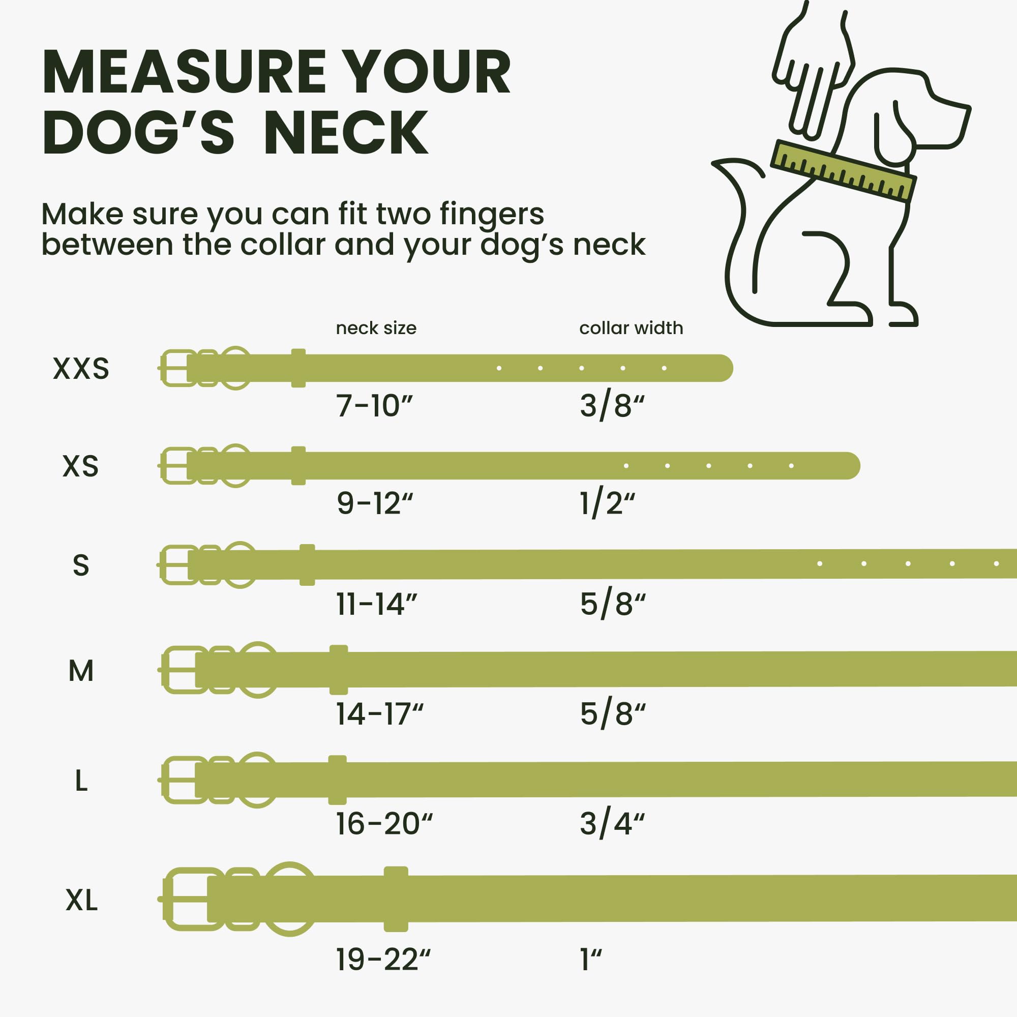 Rolled Leather Dog Collar Soft Round Collars, Id Tag For Small Medium Large Dogs (11-14 Inch, Olive Green)