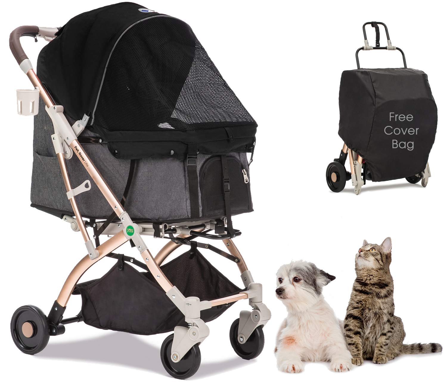 Hpz-Pr America Pet Rover Lite Premium Light-Weight Dog/Cat/Pet Stroller Travel Carriage With Convertible Compartment/Aluminum Fr