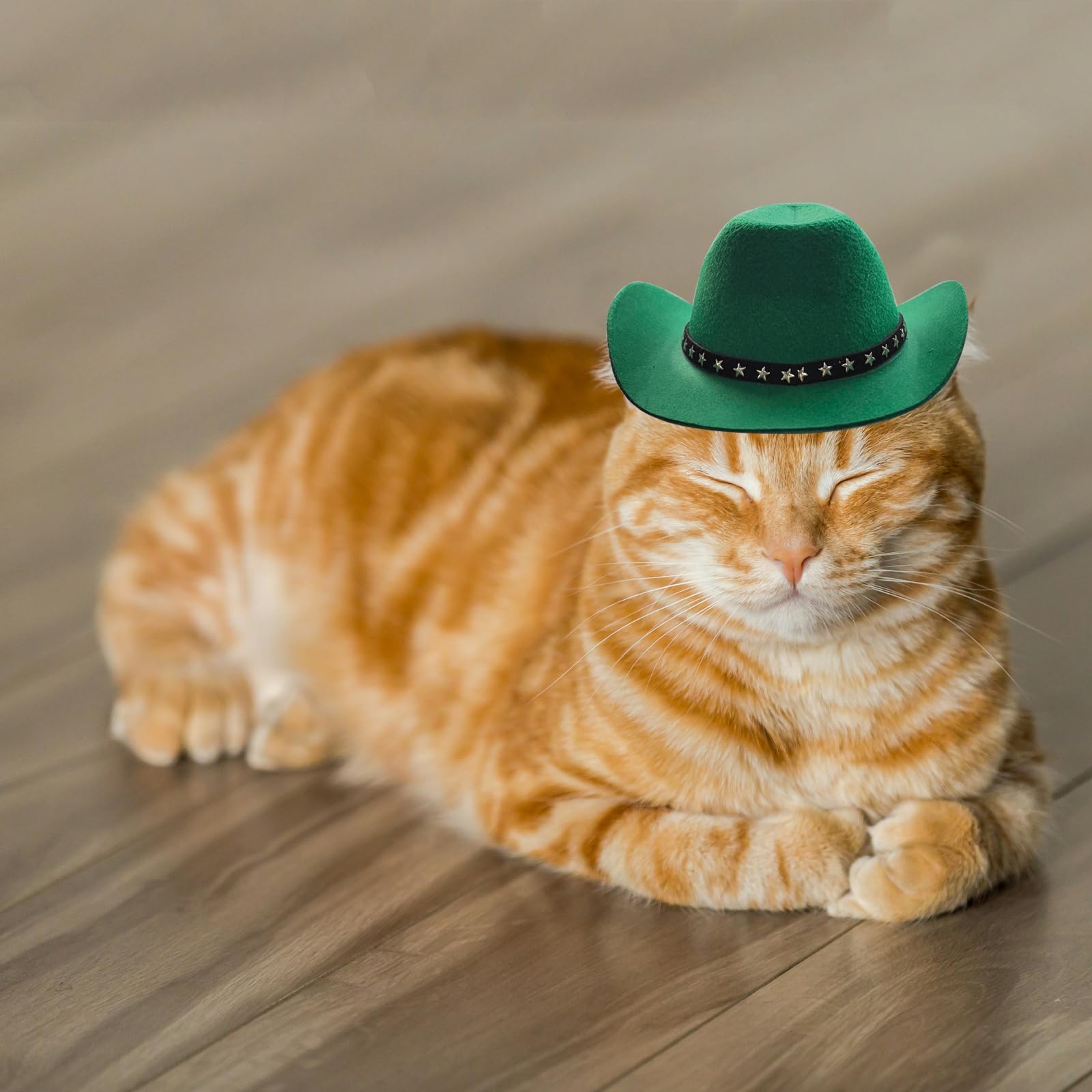 Awocan Pet Dog Costume Cowboy Hat Cosplay Cap Puppy Pet Dog Cat Holiday Pet Party Decoration (Green)