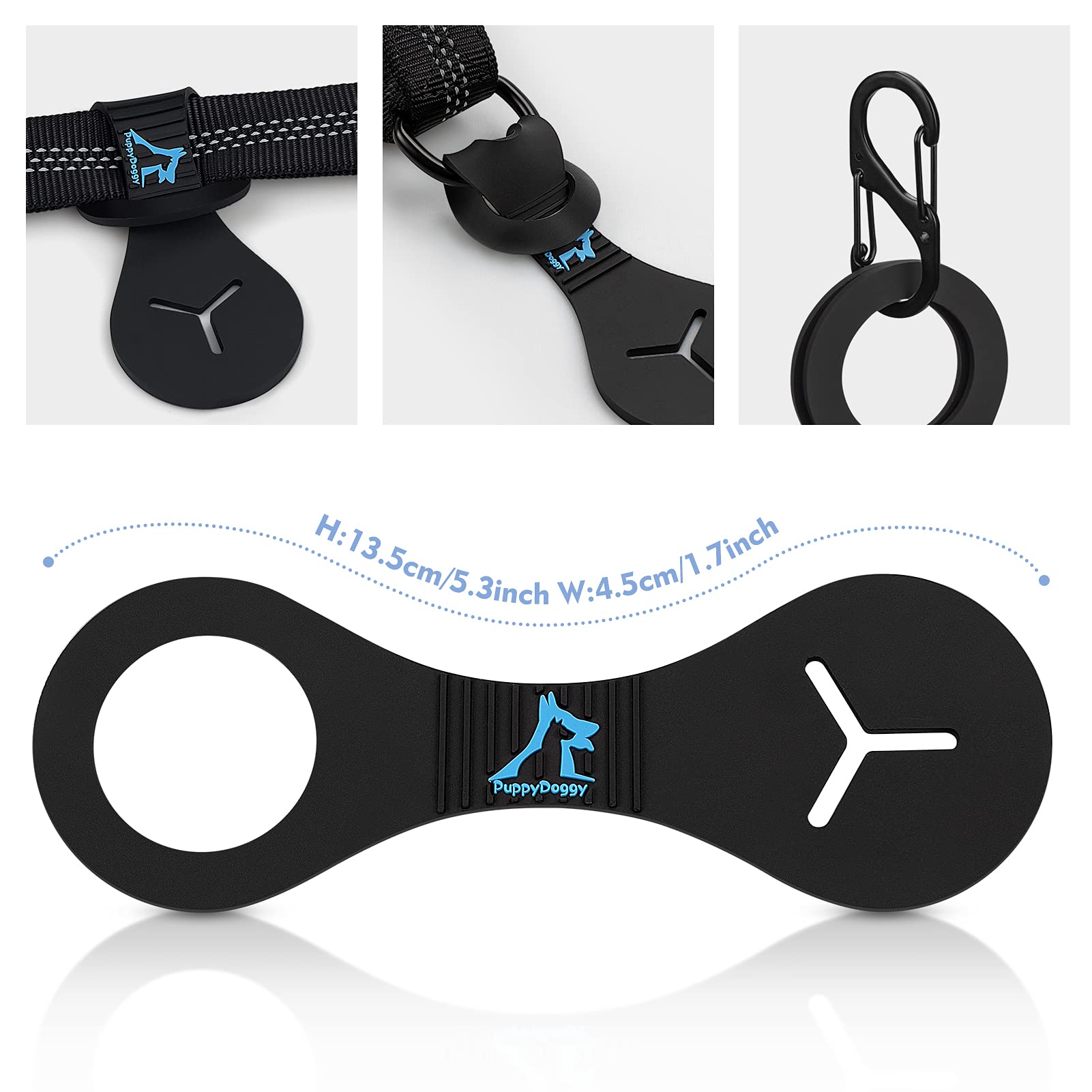 Puppydoggy Dog Poop Bag Holder For Leash Waste Bag Carrier Dog Poop Bag Dispenser For Walking Running Bicycle Accessory 2 Pieces