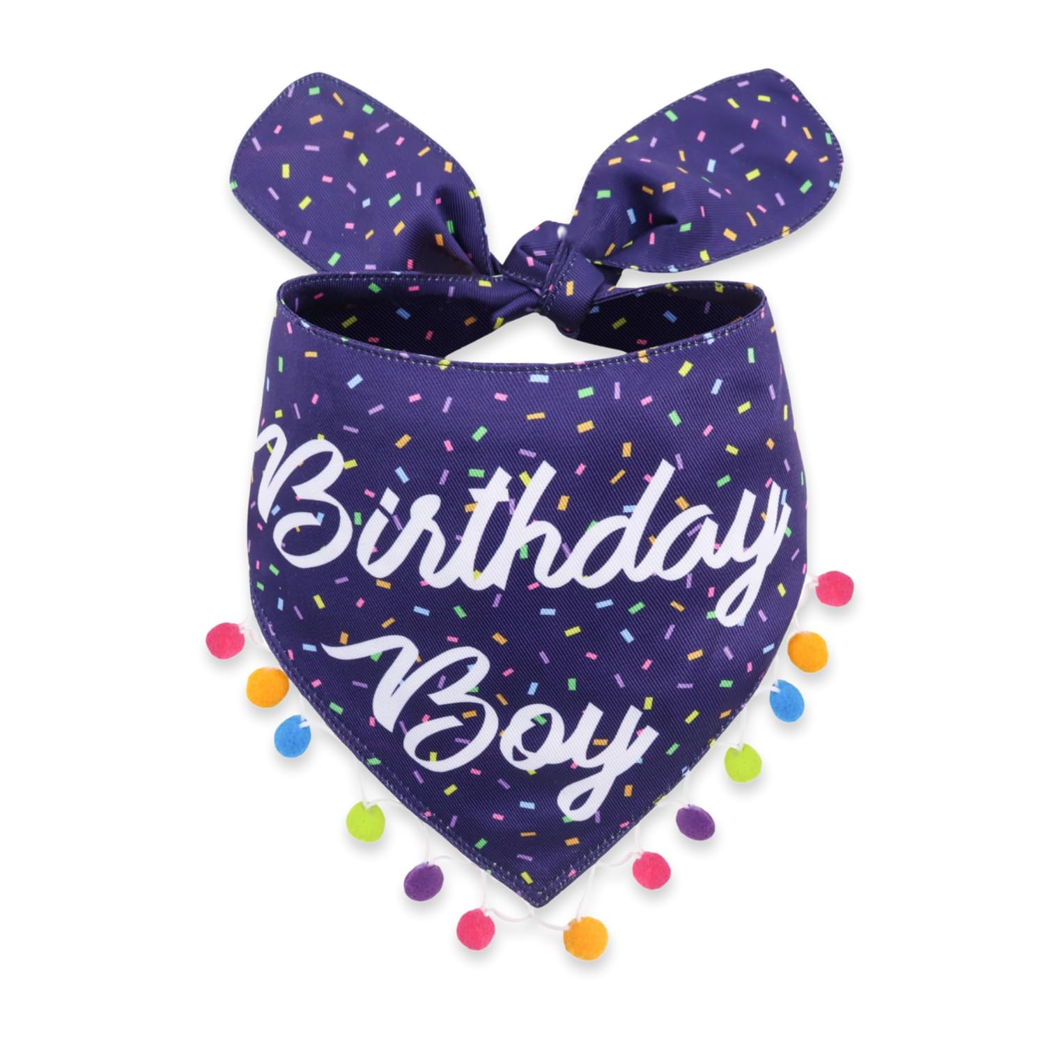 Lunamarie - Luxury Pet Birthday Bandanas -Premium & Silky Poly Fabric | 100% Handmade | Custom Shape Dual Layered (Birthday Boy,