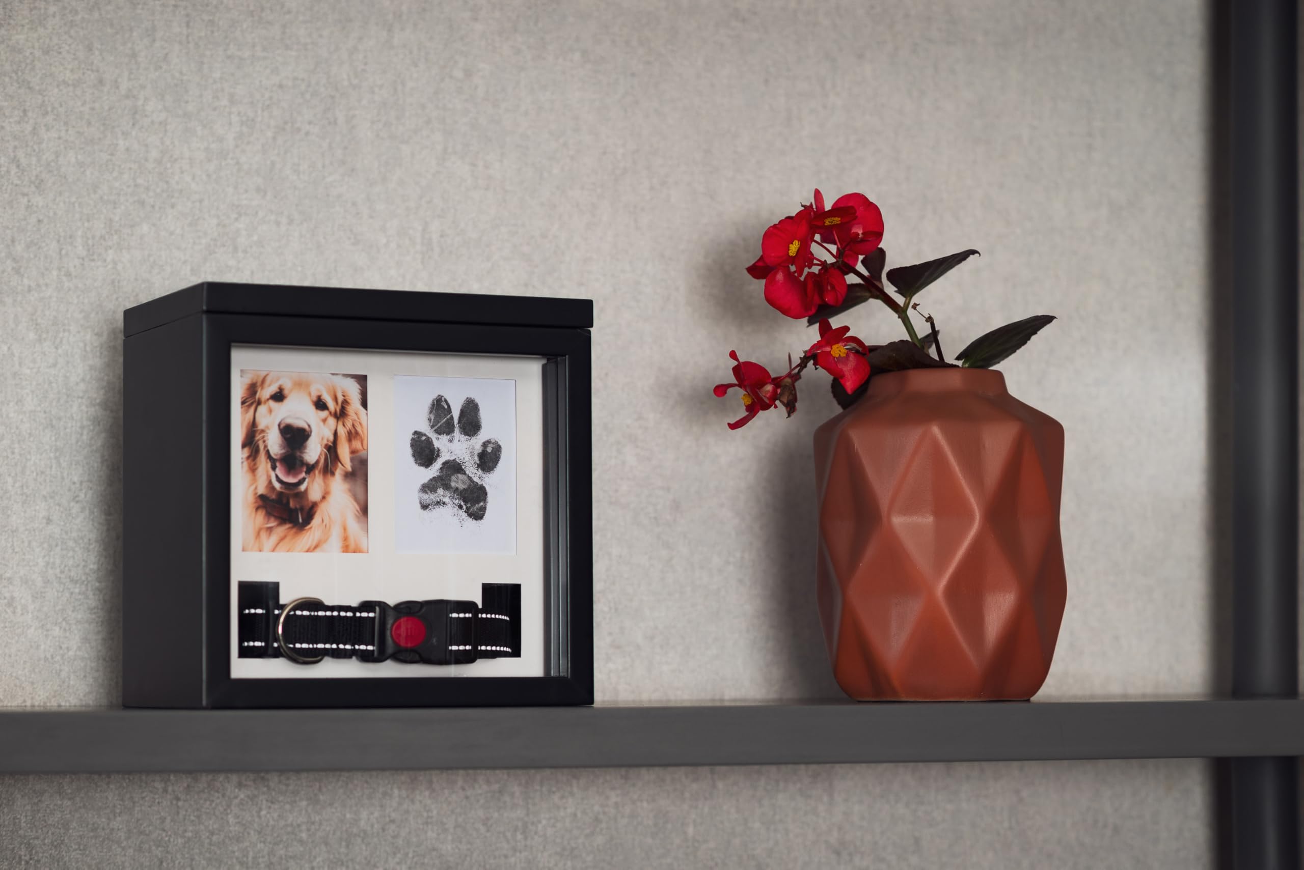 Otterpets Dog Urn For Ashes, 4 Customizable Displays With Paw Print Ink Kit, 8.5X8.5X5.8 Pet Urn For Dog Ashes, Pet Cremation Bo