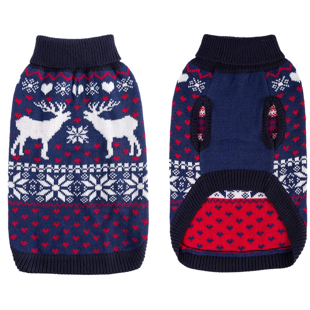 Scenereal Small Dog Girls & Boys Turtleneck Sweater - Winter Dog Clothes, Christmas Outfit - Dachshund, Yorkie, Chihuahua Sizes
