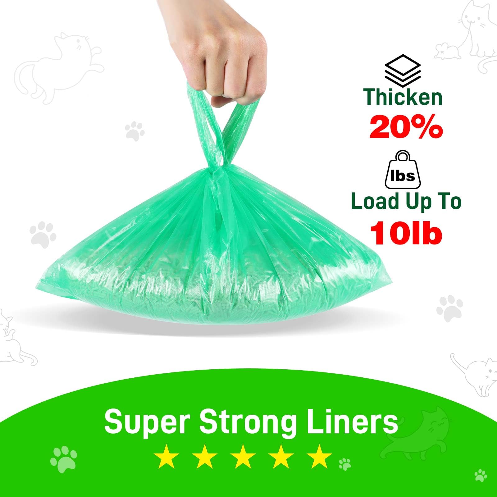 220Pcs Litter Box Liner Bags Compatible With Littermaid/Nature'S Miracle Waste Receptacles, Durable, Easy-Tie Handles