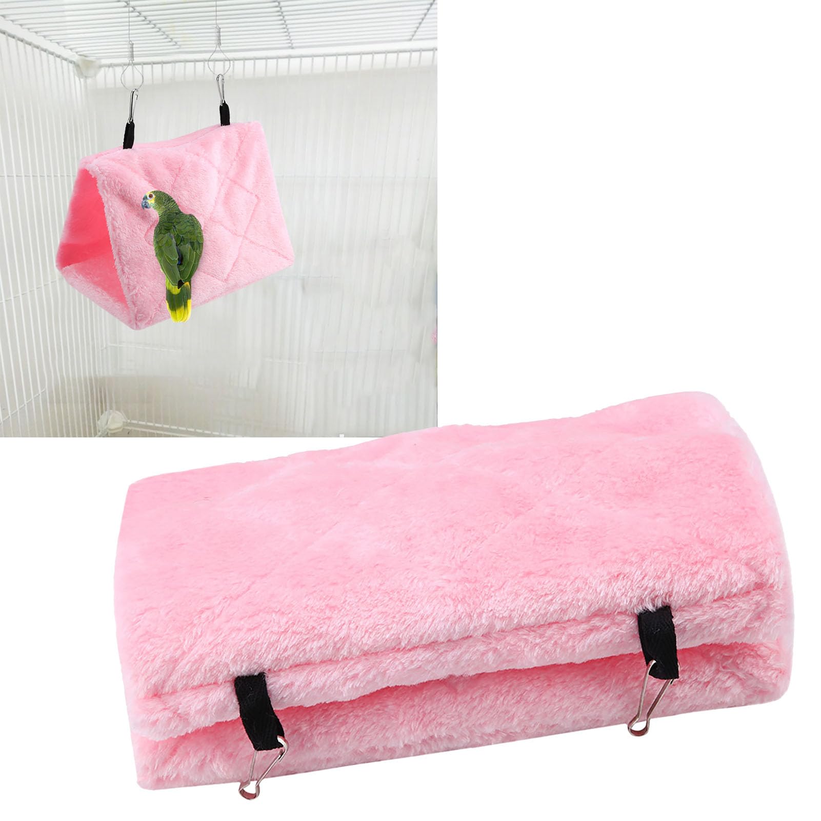 Hffheer Plush Bird Hammock Warm Bird Nest Hanging Pet Bird Cage Cave Swing Parrot Tents Bed For Parakeet Cockatiel Lovebird Budg