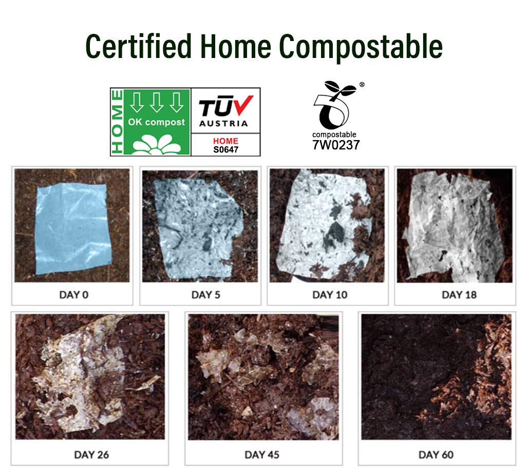 180 Biodegradable Poop Bags For Dogs, ???Cornstarch-Based Home Compostable Pet Waste Bags, Eco-Friendly Cat Litter Bags Refill, Astm D6400?? En13432 Certified