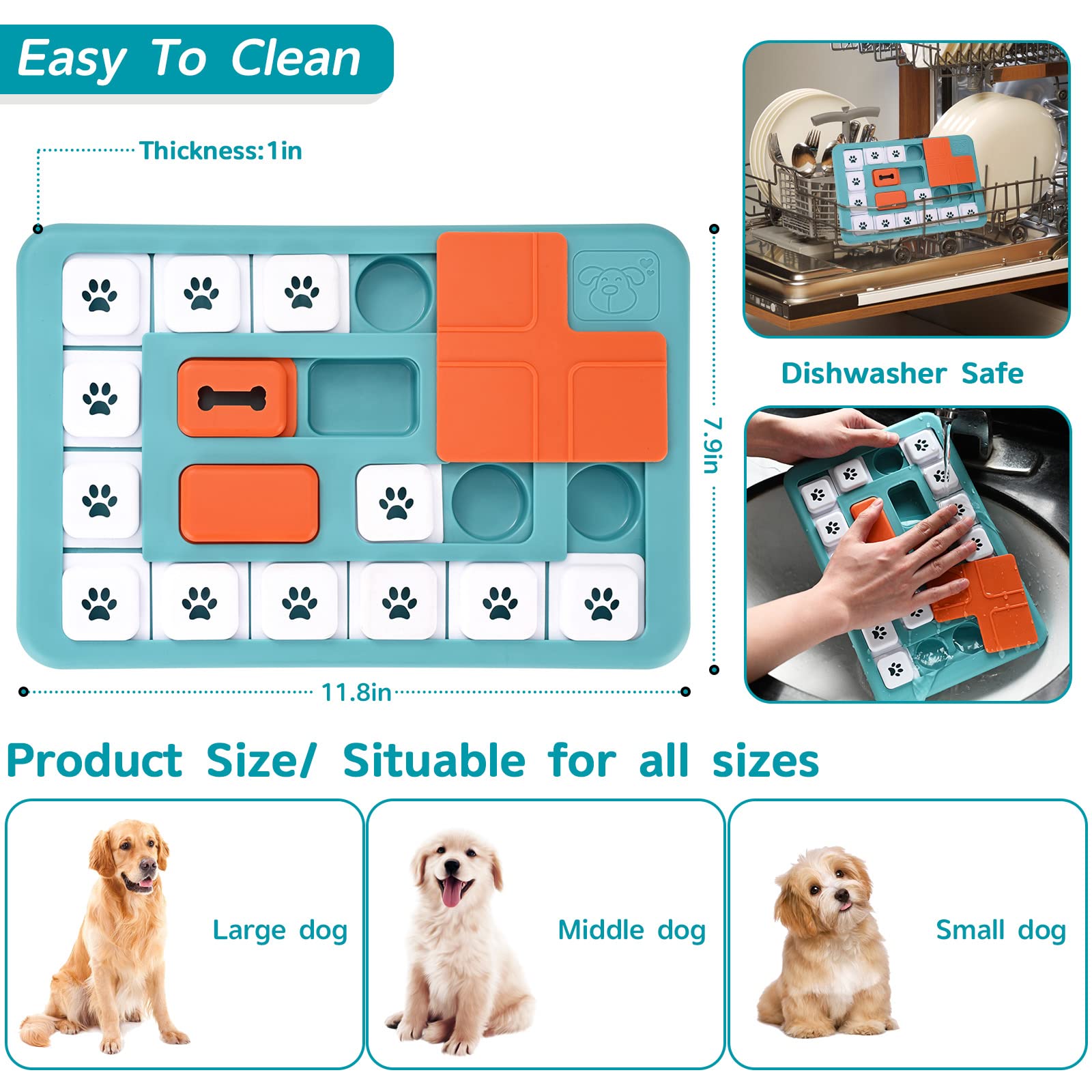 FOXMM Dog Puzzle Toys for Large Medium Small Dogs,Interactive Dog Toys for IQ Training & Mental Stimulating,Dog Enrichment Toys