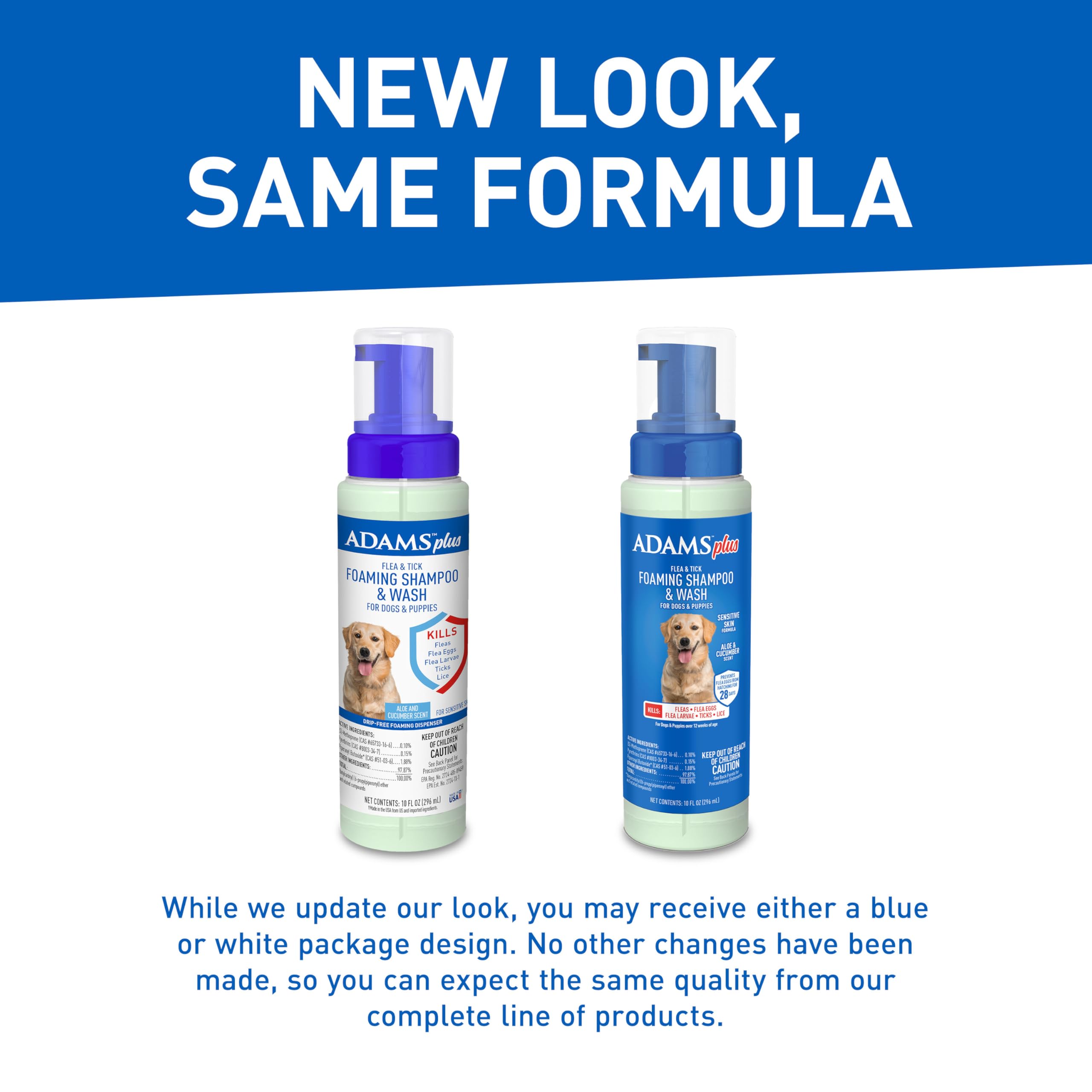 Adams Plus Flea & Tick Foaming Shampoo & Wash for Dogs & Puppies Over 12 Weeks | Sensitive Skin Flea Treatment for Dogs and Pupp