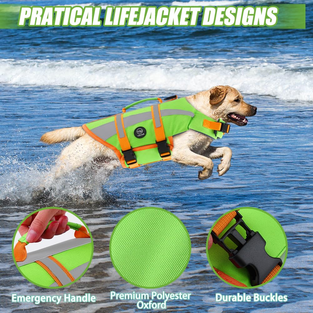 Emust Dog Life Vests, Adjustable Dog Life Jackets For Small Dogs With Enhanced Buoyancy, Small Pet Flotation Vest With Durable R