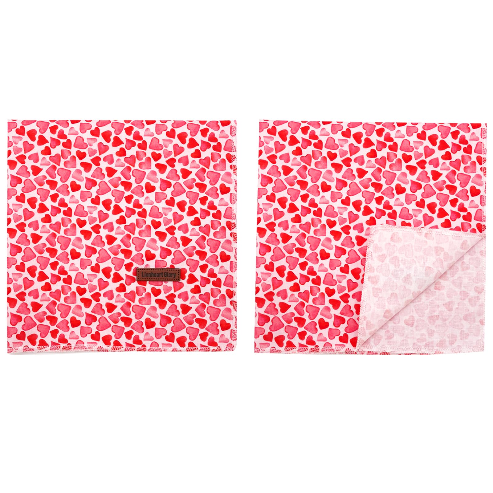 Lionheart Valentine Dog Bandana - Soft, Washable Dog Scarf, Square, Adjustable For Medium To Large Dogs