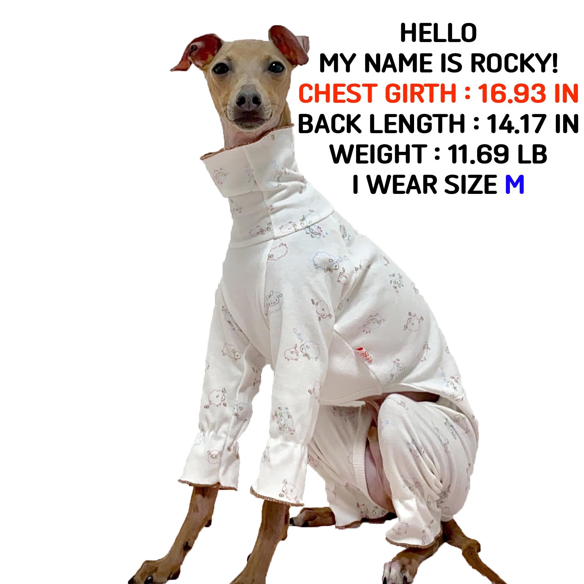 D Doggy Star Italian Greyhound Pajama Onesie Indoor Clothes Whippet For Dog Coat (2Xl,Pajama Onesie)