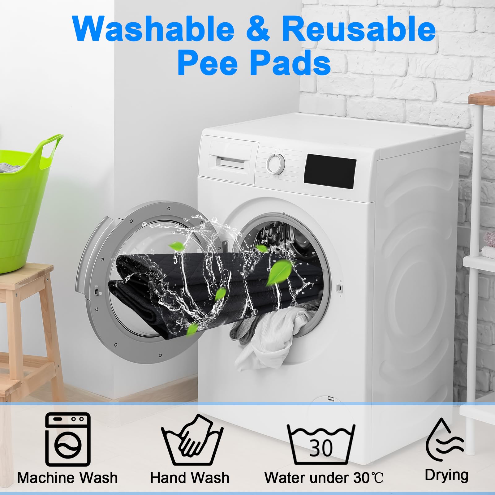 Washable Pee Pads For Dogs 72''  72'' Waterproof Mat Non-Slip, Reusable Puppy Pads Pet Training Pads, Dog Pee Pads Extra Large,