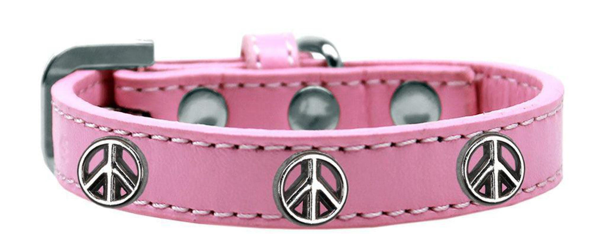 Dog, Puppy and Pet Widget Fashion Collar, Peace Sign Red 14
