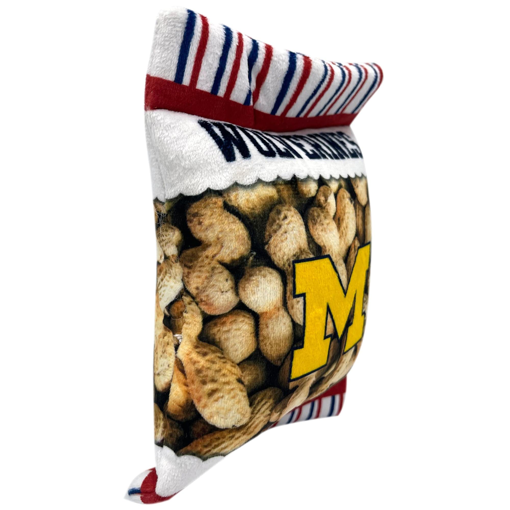 Pets First Ncaa Michigan Wolverines Crinkle Fine Plush Dog & Cat Squeak Toy- Cutest Stadium Peanuts Snack Toy For Dogs & Cats Wi