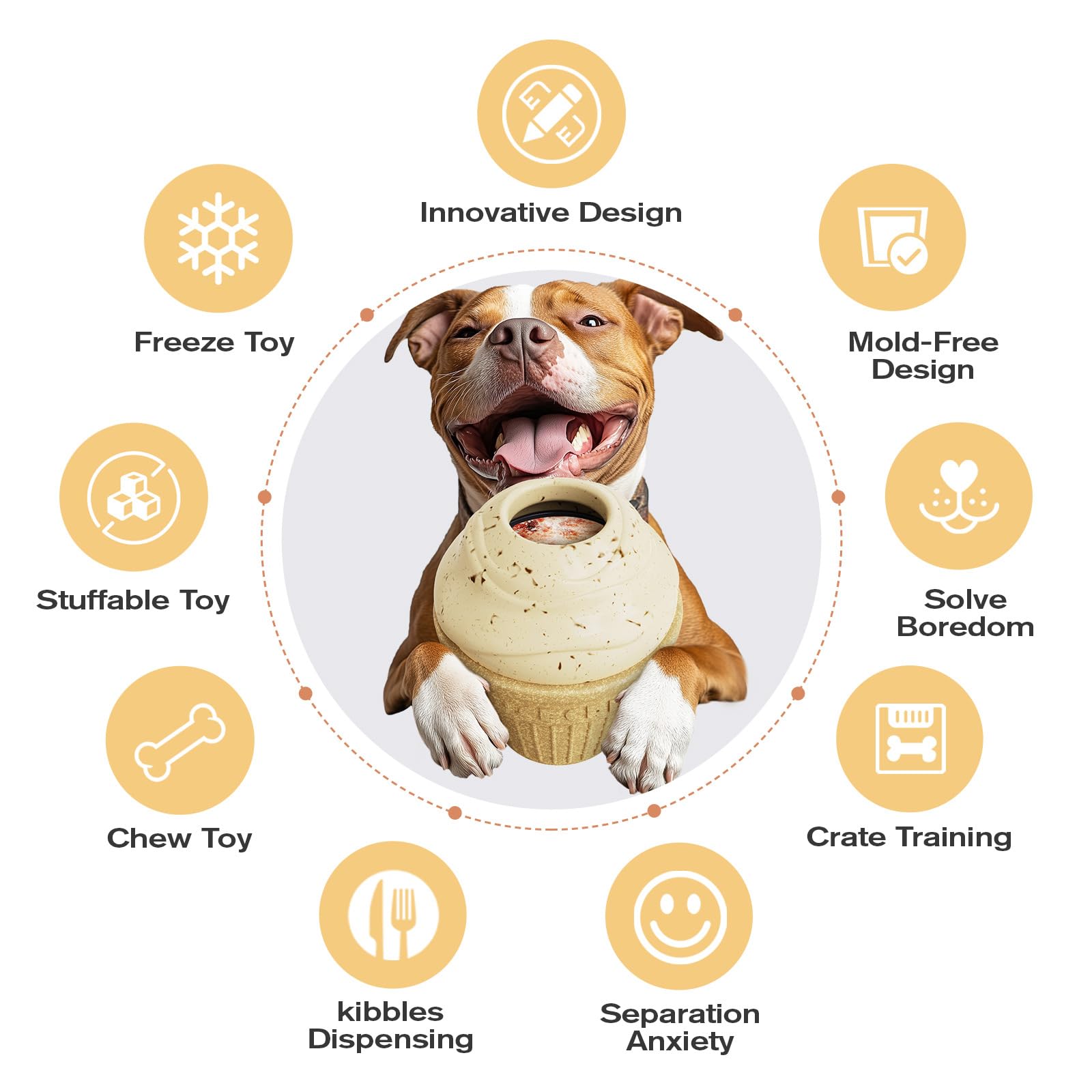Multi-Functional Interactive Dog Toys, Treat Dispenser - Enrichment Puzzle, Frozen Slow Feeder Licking Toy for Medium/Large Dogs