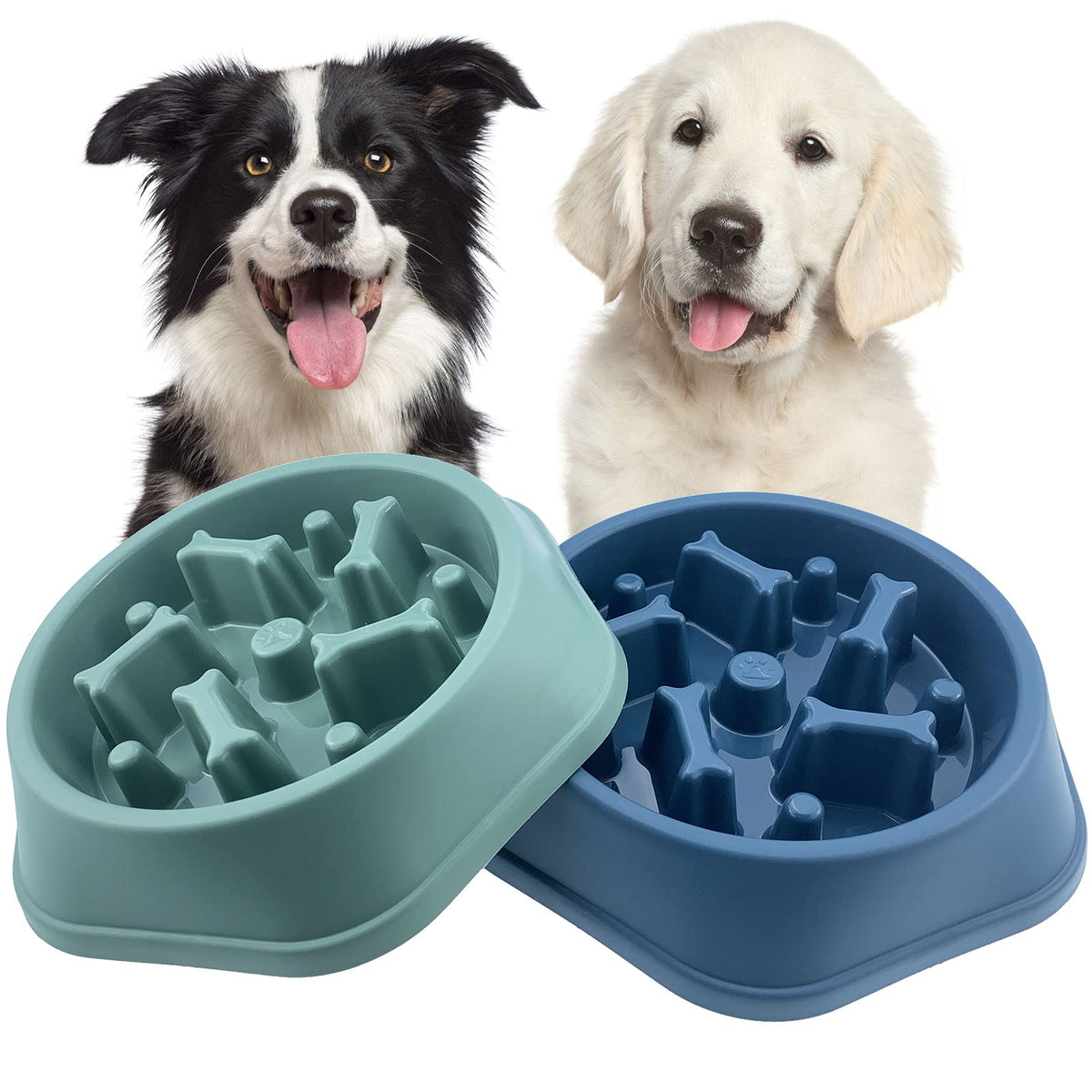 Caishow Slow Feeder Dog Bowl Anti Gulping Healthy Eating Interactive Bloat Stop Fun Alternative Non Slip Dog Slow Food Feeding P