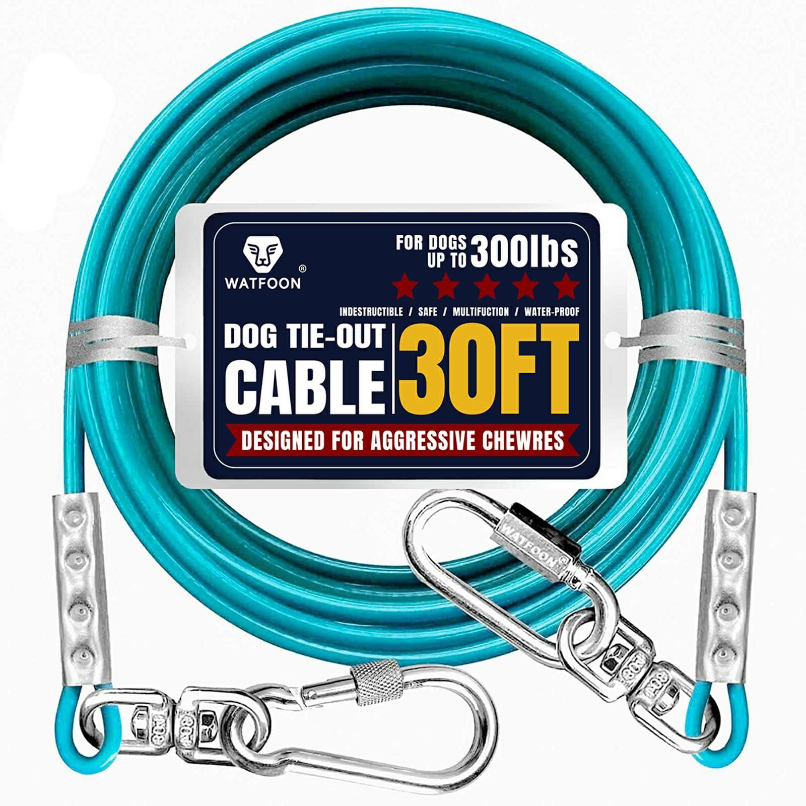 Tie Out Cable For Large Dogs, Pet Runner For Yard, Heavy Duty Swivel Hooks Lead Holds Break Strength Of 1000Lbs, Steel Wire Chai