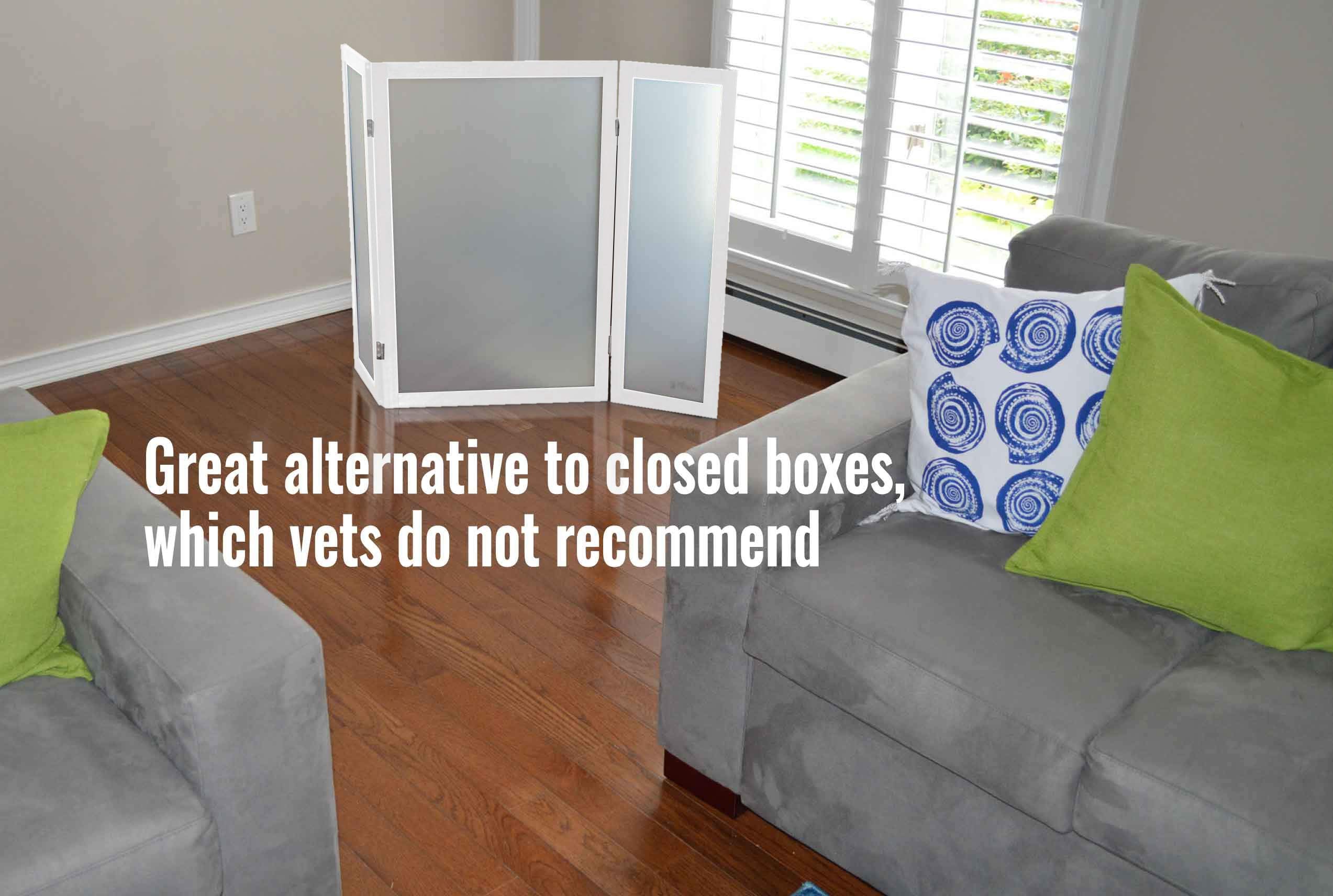 Petfusion Modestcat Litter Box Privacy Screen (3' Tall; 4' Wide, White).